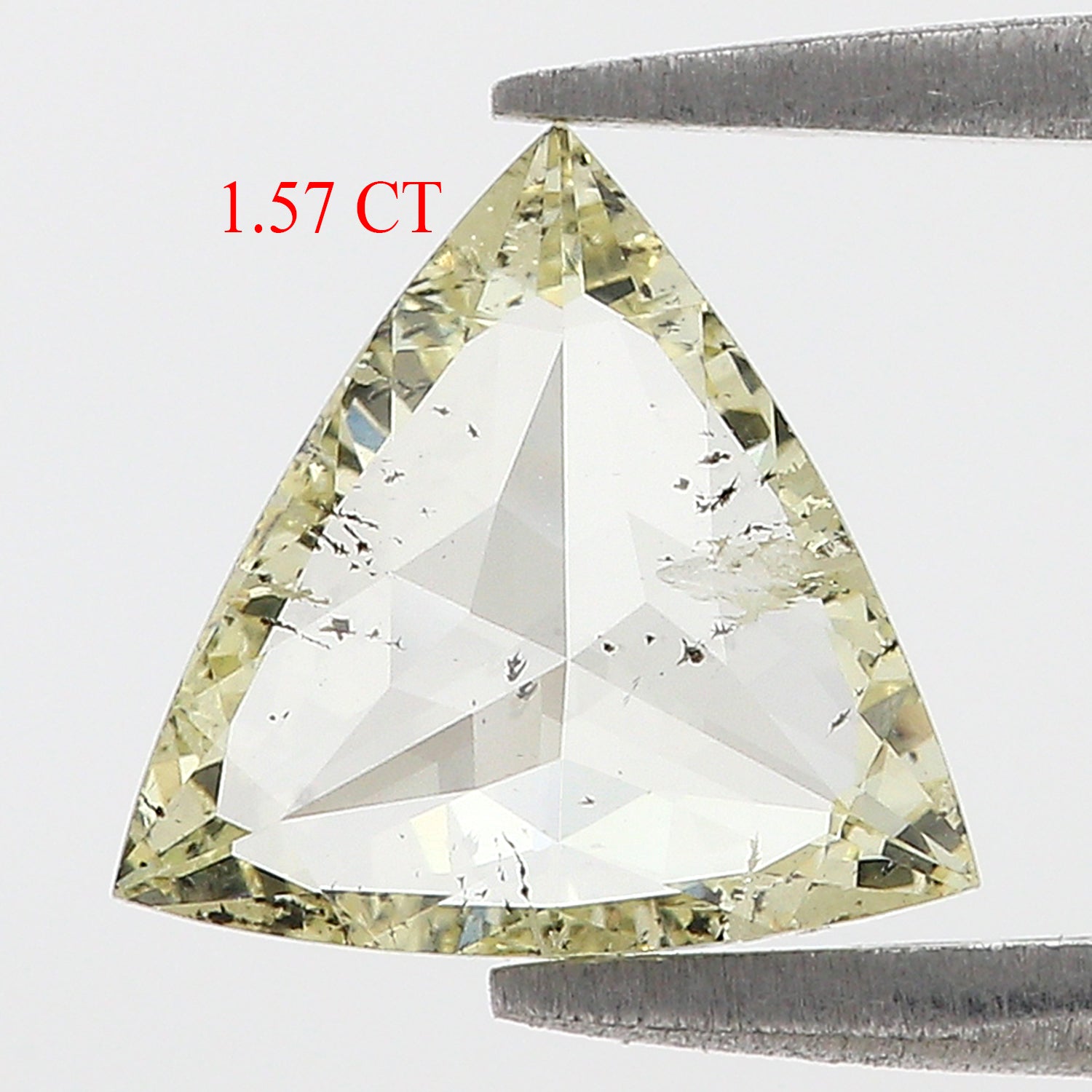 1.57 CT Natural Loose Triangle Shape Diamond Yellow Color Triangle Cut Diamond 9.25 MM Natural Yellow Color Triangle Rose Cut Diamond L3507