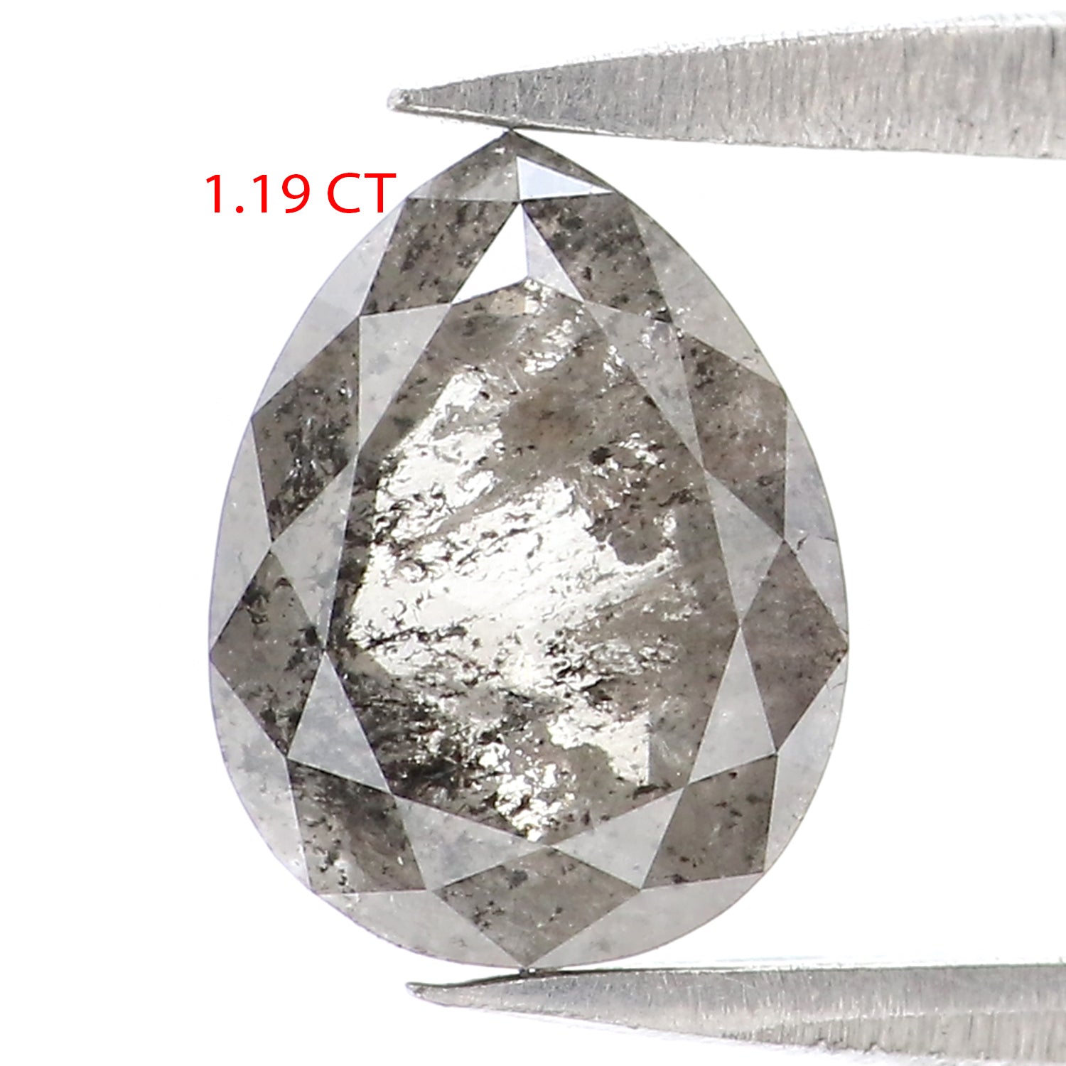 1.19 Ct Natural Loose Pear Shape Diamond Salt And Pepper Pear Cut Diamond 7.85 MM Natural Loose Diamond Pear Shape Rose Cut Diamond LQ3012