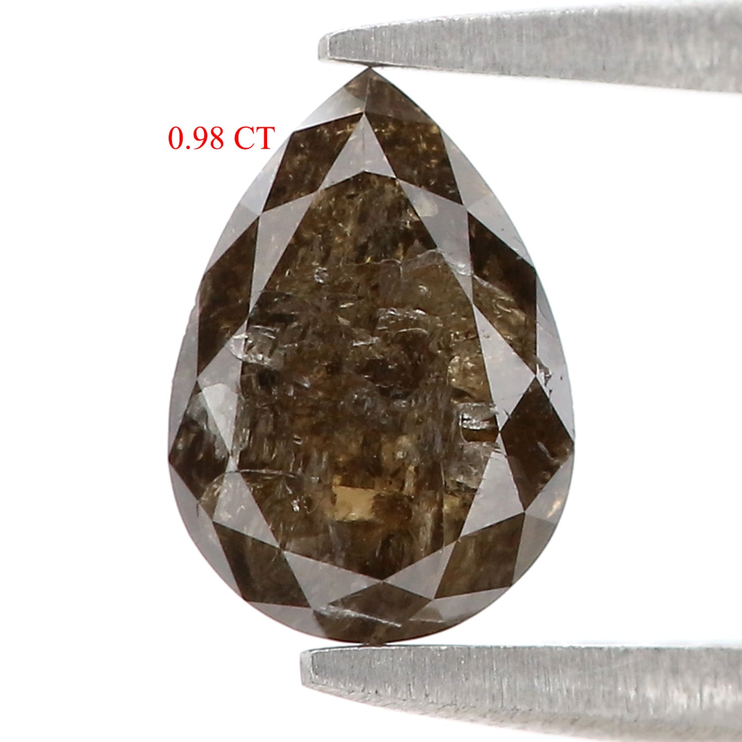 0.98 CT Natural Loose Pear Shape Diamond Brown Color Pear Cut Diamond 7.95 MM Natural Loose Brown Color Diamond Pear Rose Cut Diamond N2658