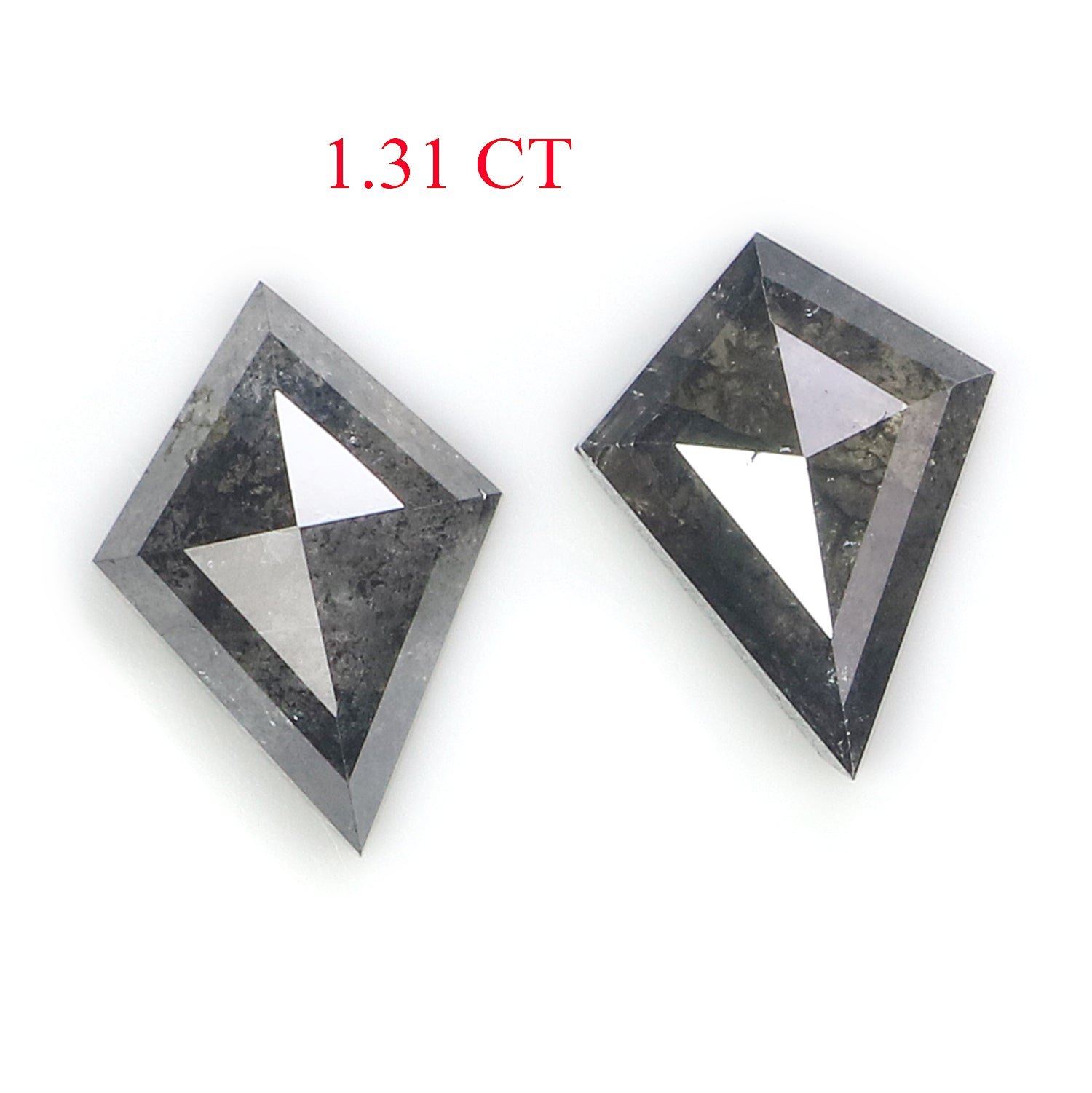 1.31 CT Natural Loose Kite Cut Pair Diamond Salt And Pepper Kite Diamond 8.15 MM Natural Loose Black Grey Color Kite Rose Cut Diamond L3444