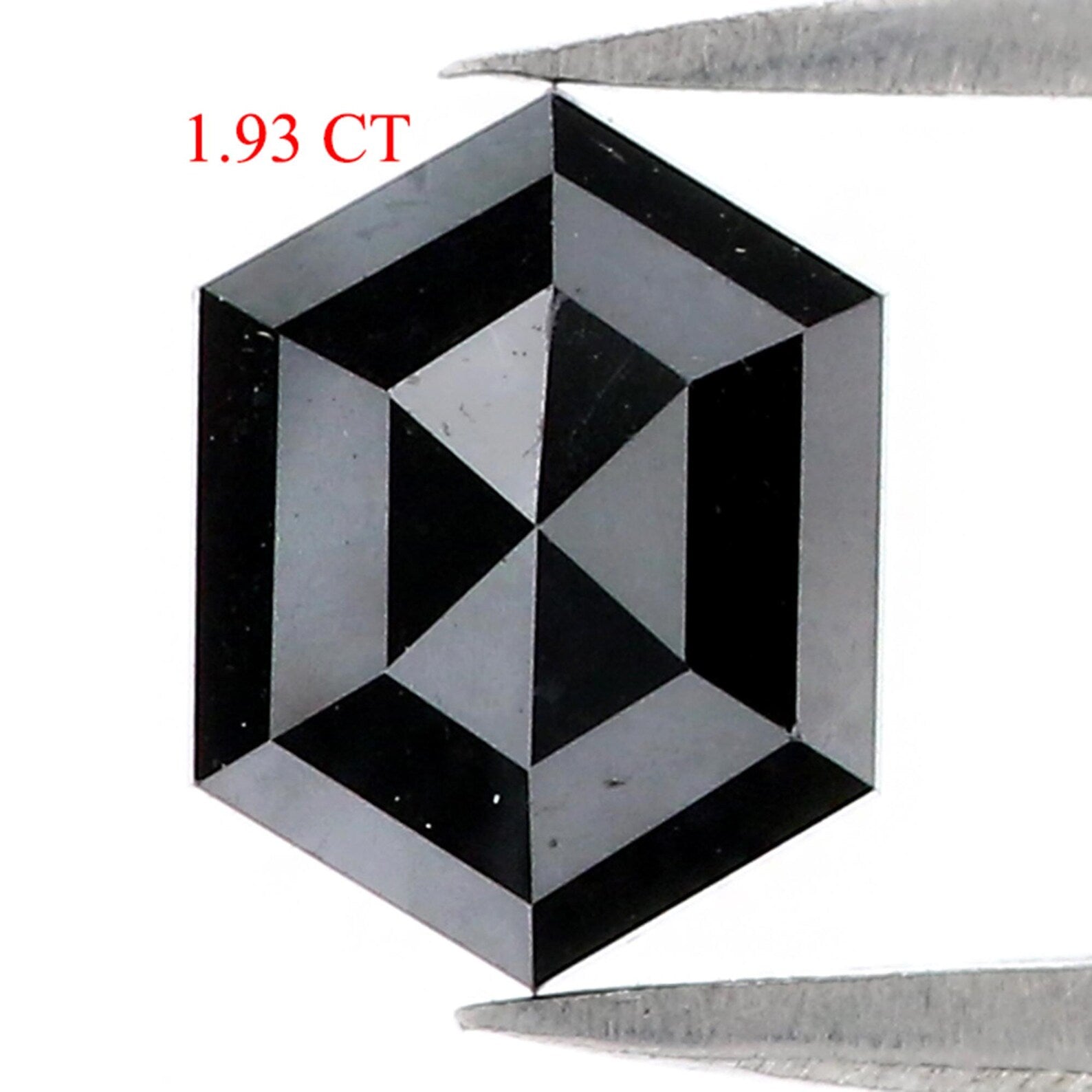 1.93 CT Natural Loose Hexagon Shape Diamond Black Color Hexagon Shape Diamond 8.25 MM Natural Loose Diamond Black Hexagon Diamond QN528