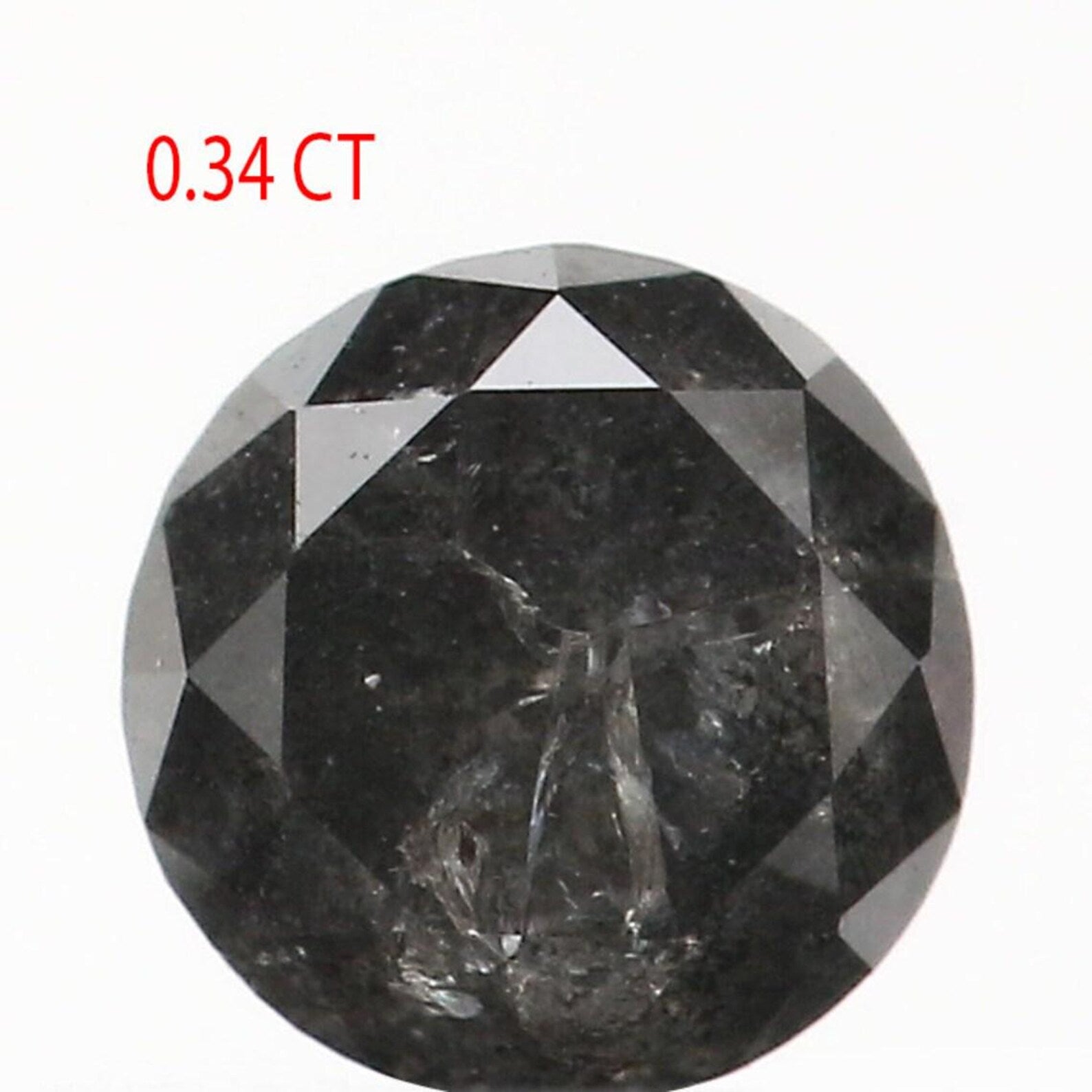 0.34 CT Natural Loose Round Shape Diamond Salt And Pepper Round Diamond 3.90 MM Natural Black Grey Color Round Brilliant Cut Diamond NQ305