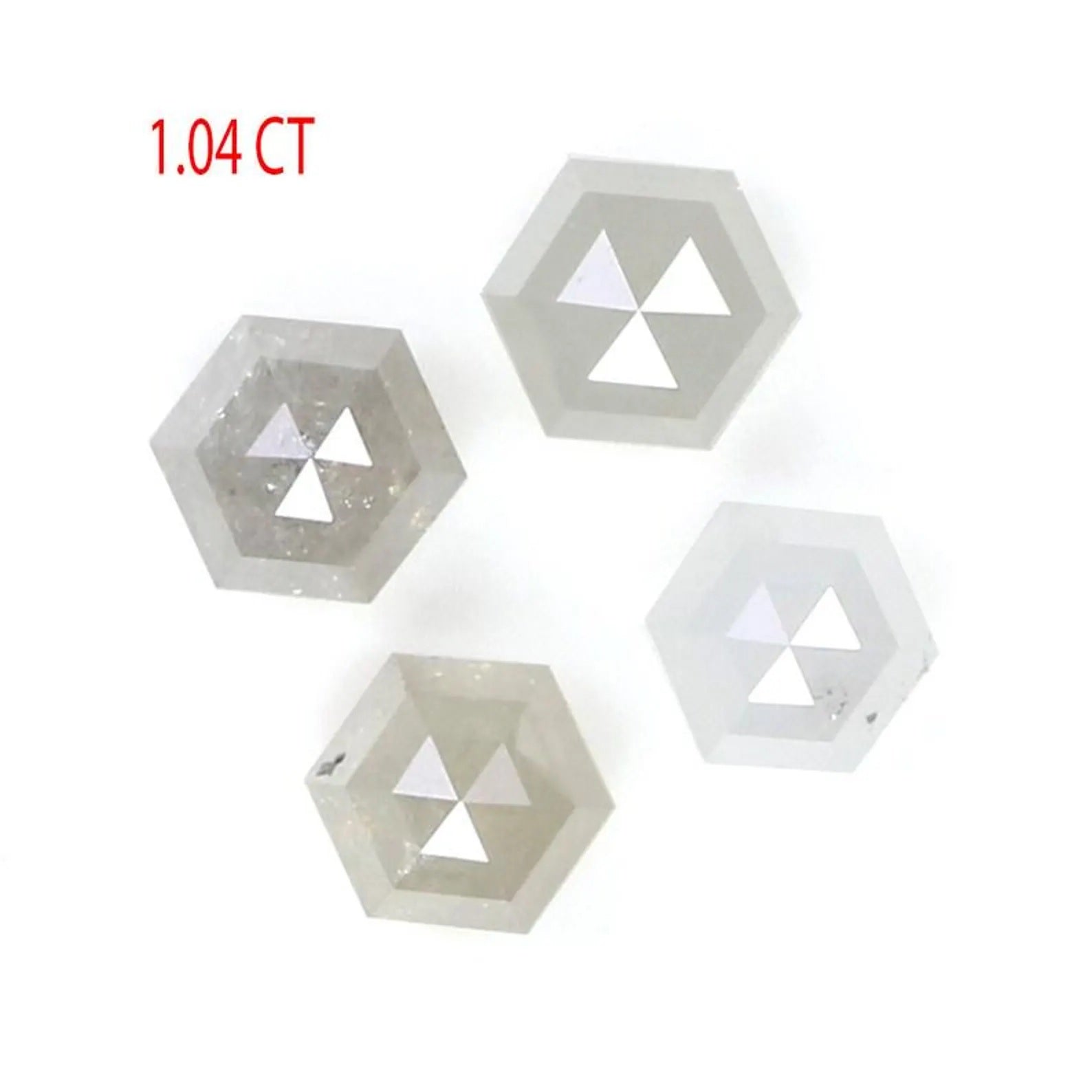 1.04 CT Natural Loose Hexagon Shape Diamond Ice Grey Color Hexagon Cut Diamond 3.40 MM Natural Grey Color Hexagon Rose Cut Diamond NQ8778