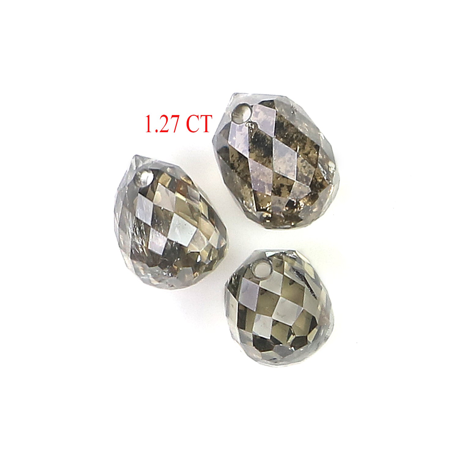 1.27 Ct Natural Loose Briolette Shape Diamond Green Color Drop Cut Diamond 3.80 MM Natural Green Color Briolette Rose Cut Diamond LQ9906