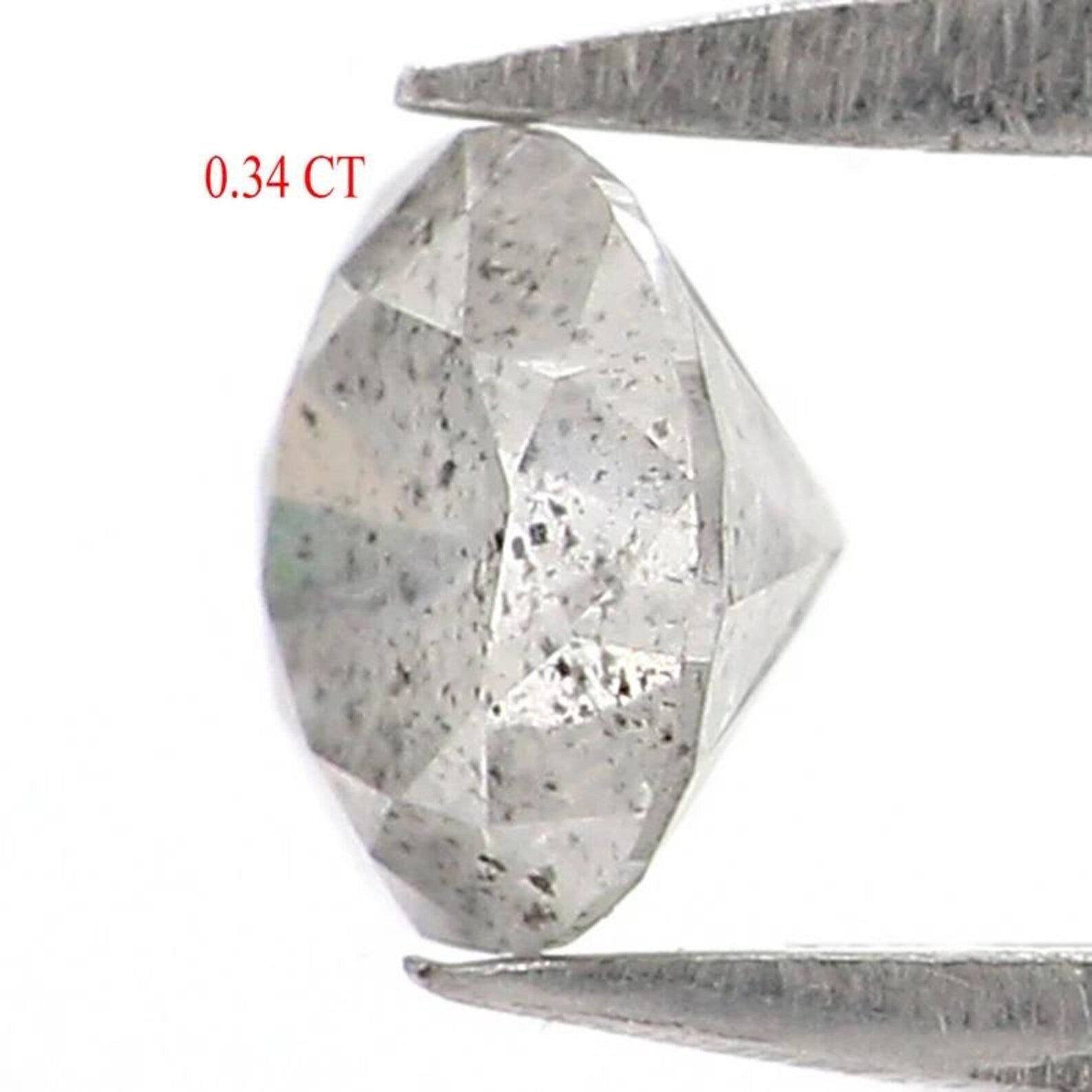0.34 CT Natural Loose Round Cut Diamond Salt And Pepper Round Diamond 4.40 MM Natural Diamond Grey Color Round Brilliant Cut Diamond NQ8660