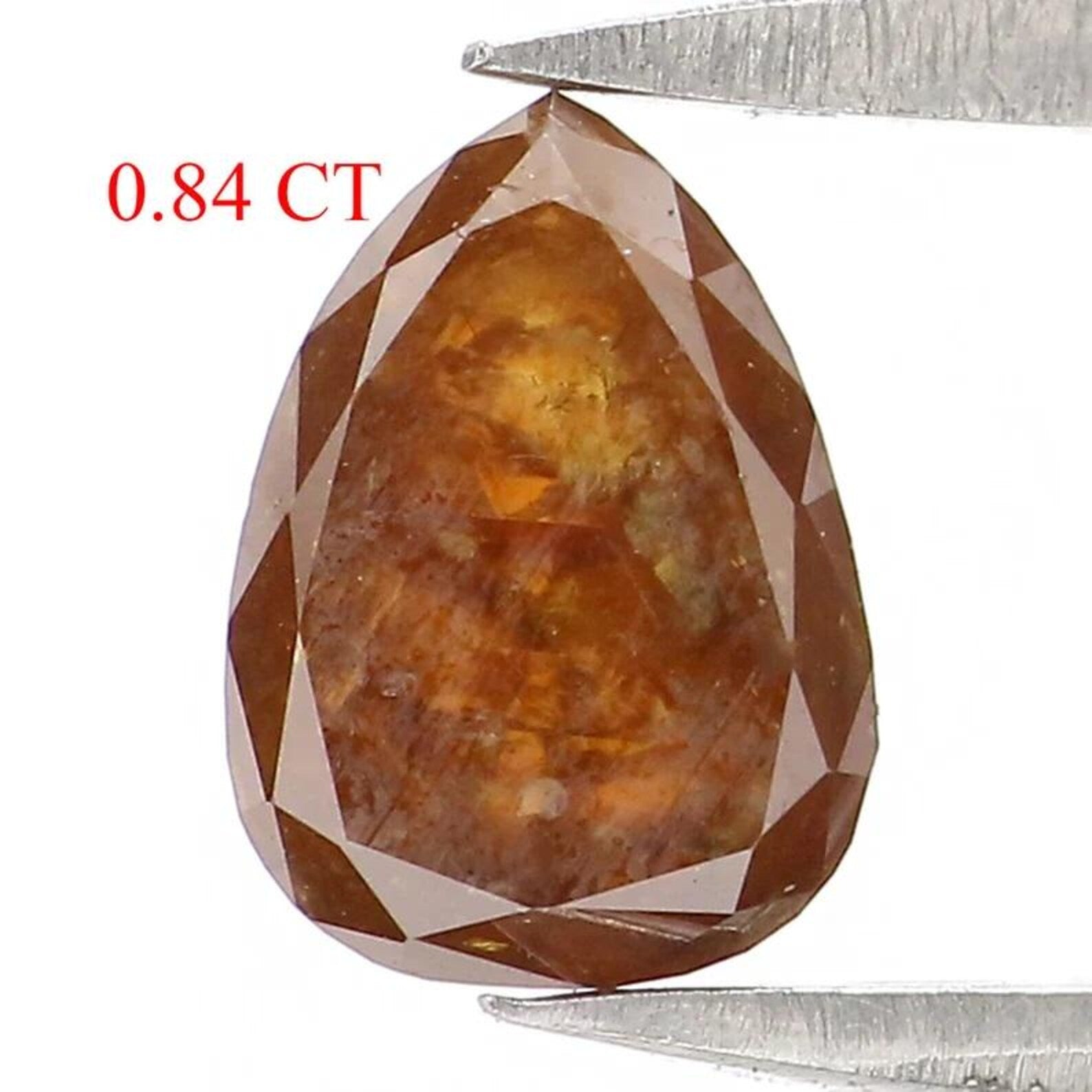 0.84 CT Natural Loose Pear Shape Diamond Brown Color Pear Diamond 6.95 MM Natural Loose Diamond Brown Color Pear Rose Cut Diamond NQ2369