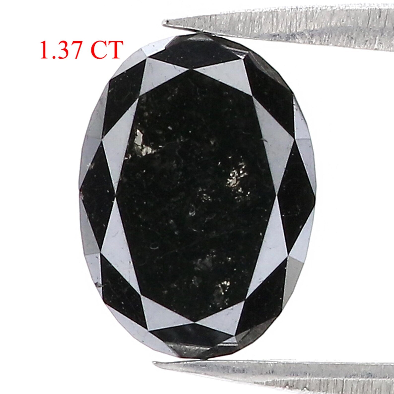 1.37 Ct Natural Loose Oval Shape Diamond Black Color Oval Cut Diamond 9.40 MM Natural Loose Black Color Diamond Oval Rose Cut Diamond NQ161