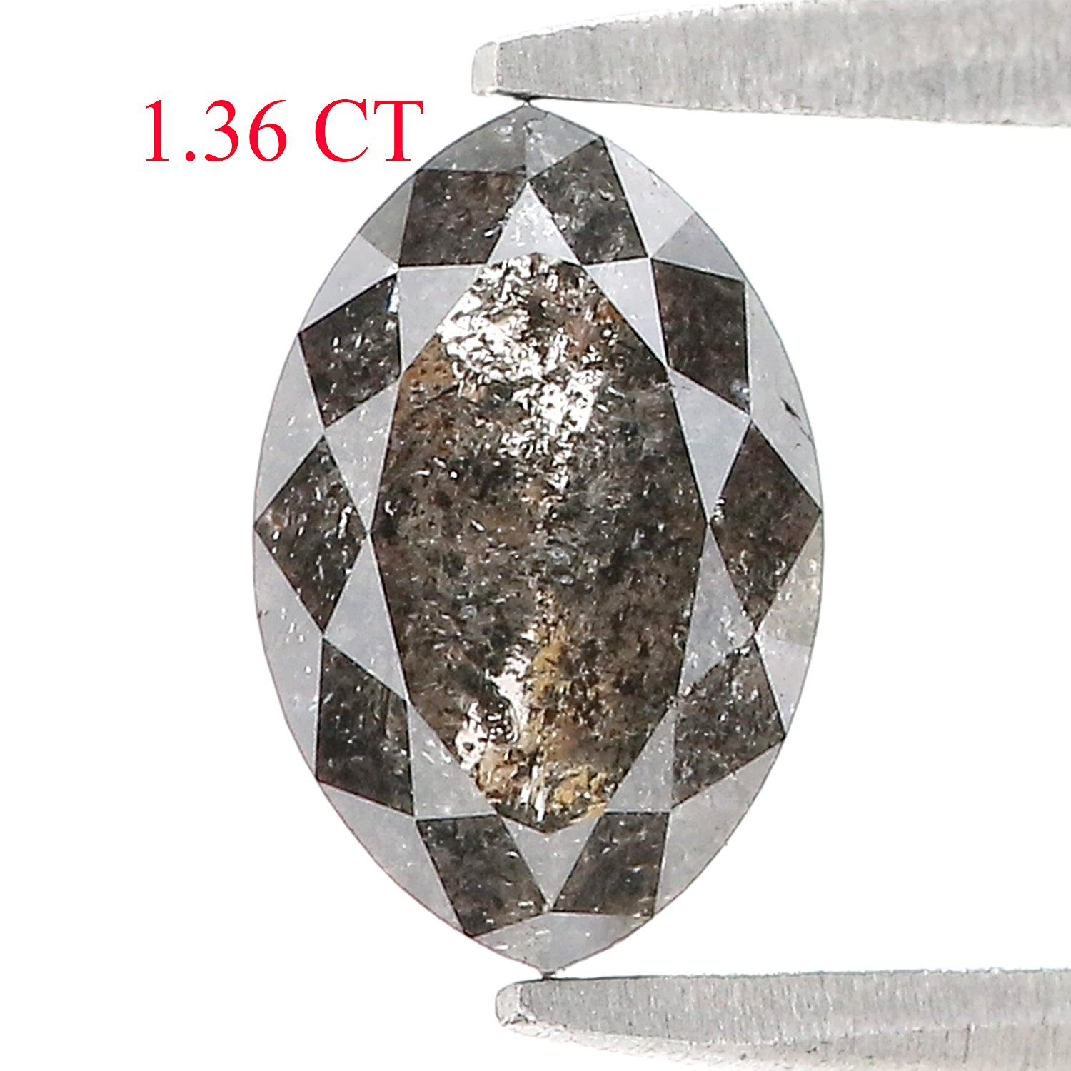 1.36 CT Natural Loose Marquise Shape Diamond Salt And Pepper Marquise Diamond 7.95 MM Natural Black Grey Marquise Rose Cut Diamond KDL3474