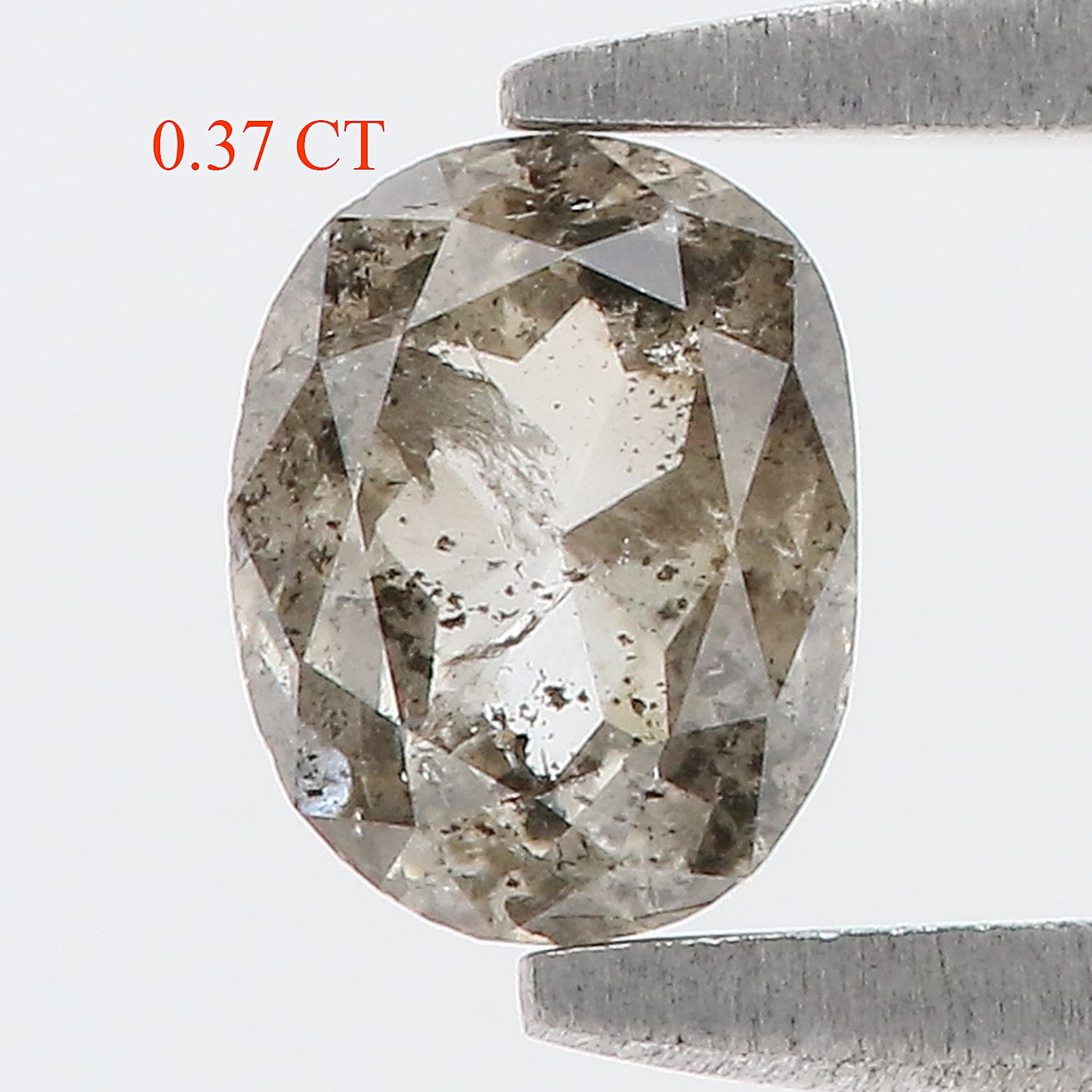 0.37 Ct Natural Loose Oval Shape Diamond Salt And Pepper Oval Cut Diamond 5.10 MM Natural Loose Black Grey Color Oval Rose Cut Diamond LQ395