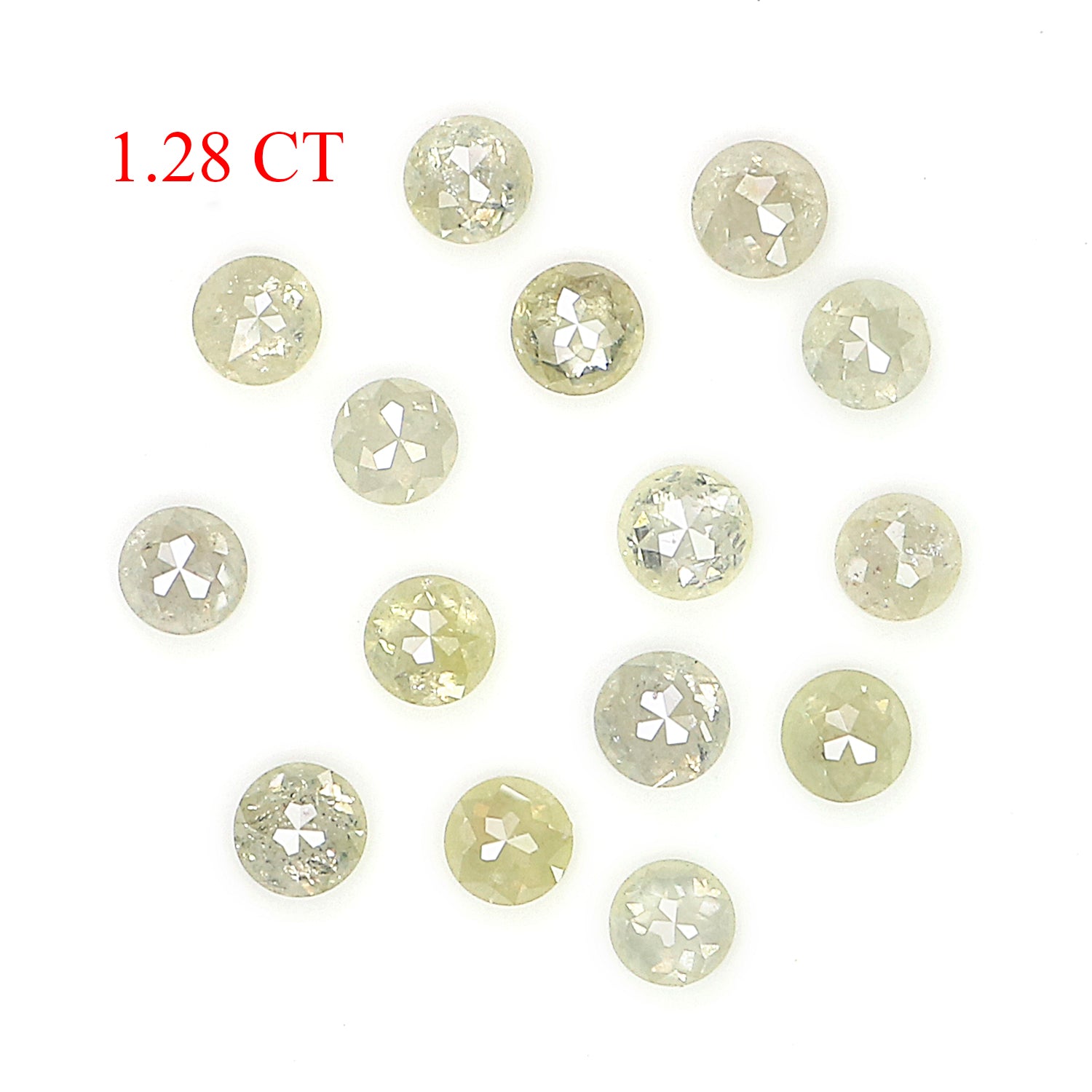 1.28 CT Natural Loose Round Rose Cut Diamond Light Yellow Color Round Shape Diamond 2.50 MM Natural Yellow Round Rose Cut Diamond KQ652