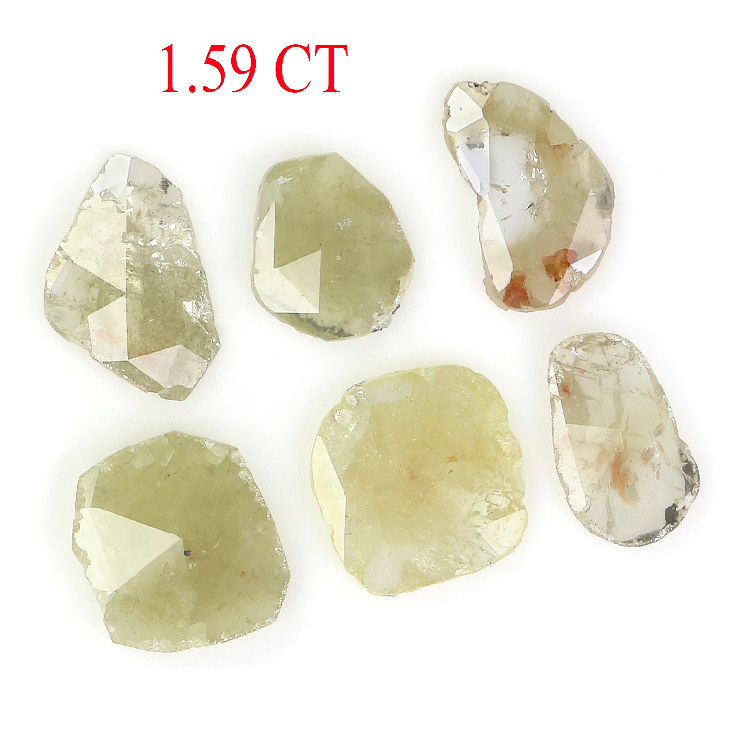 1.59 CT Natural Loose Slice Shape Diamond Yellow Color Slice Cut Diamond 5.25 MM Natural Loose Grey Color Slice Irregular Cut Diamond LQ2236