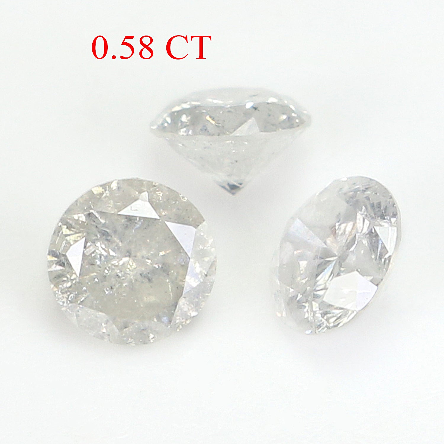 0.58 CT Natural Loose Round Shape Diamond Fancy Grey Color Round Cut Diamond 3.70 MM Natural Grey Color Round Brilliant Cut Diamond N2611