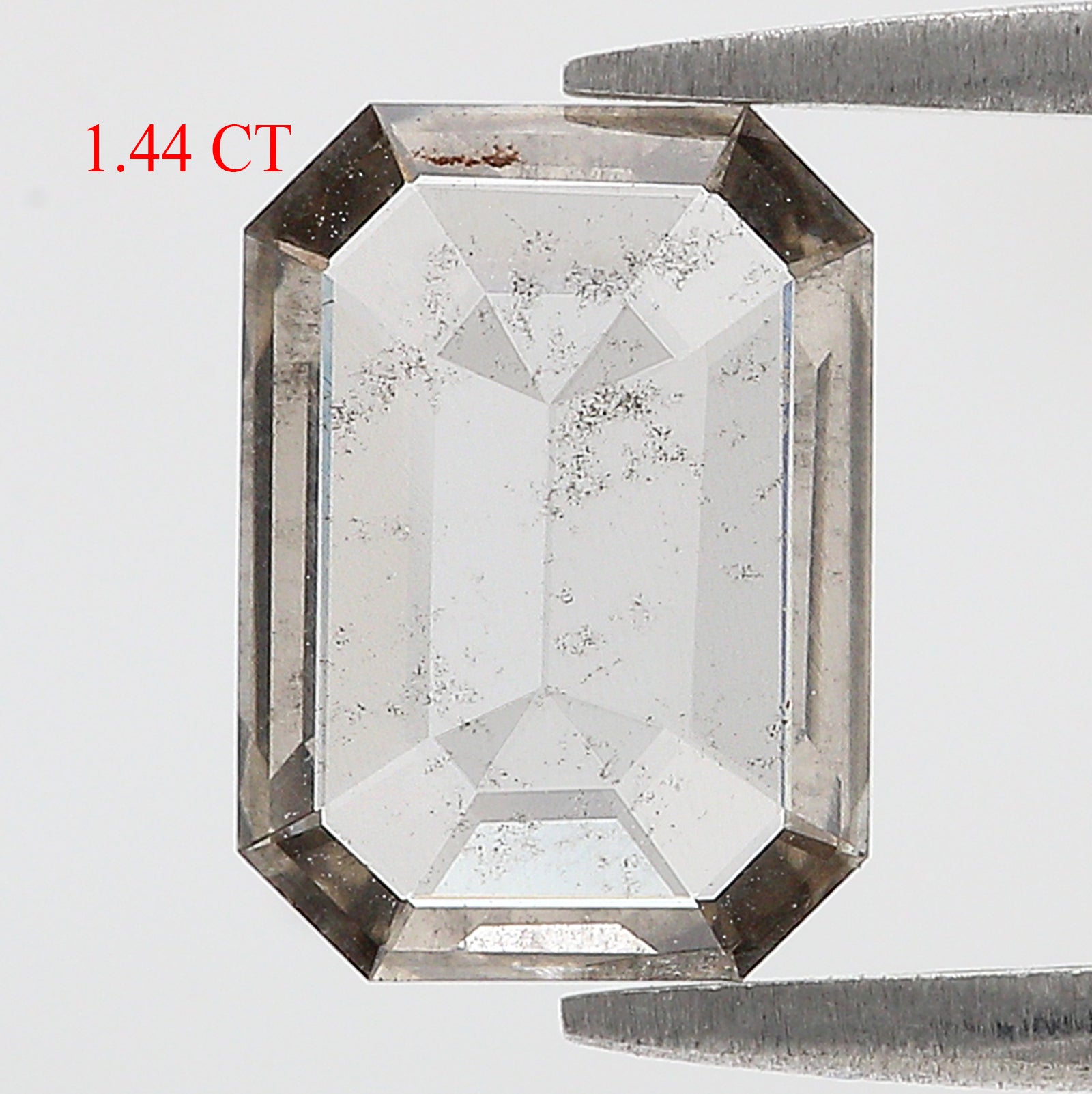 1.44 CT Emerald Rose Cut Salt And Pepper Lab Grown 10.60 MM Loose Diamond CVD Fancy Black Grey Color Lab Created Antique Cut Diamonds L3518