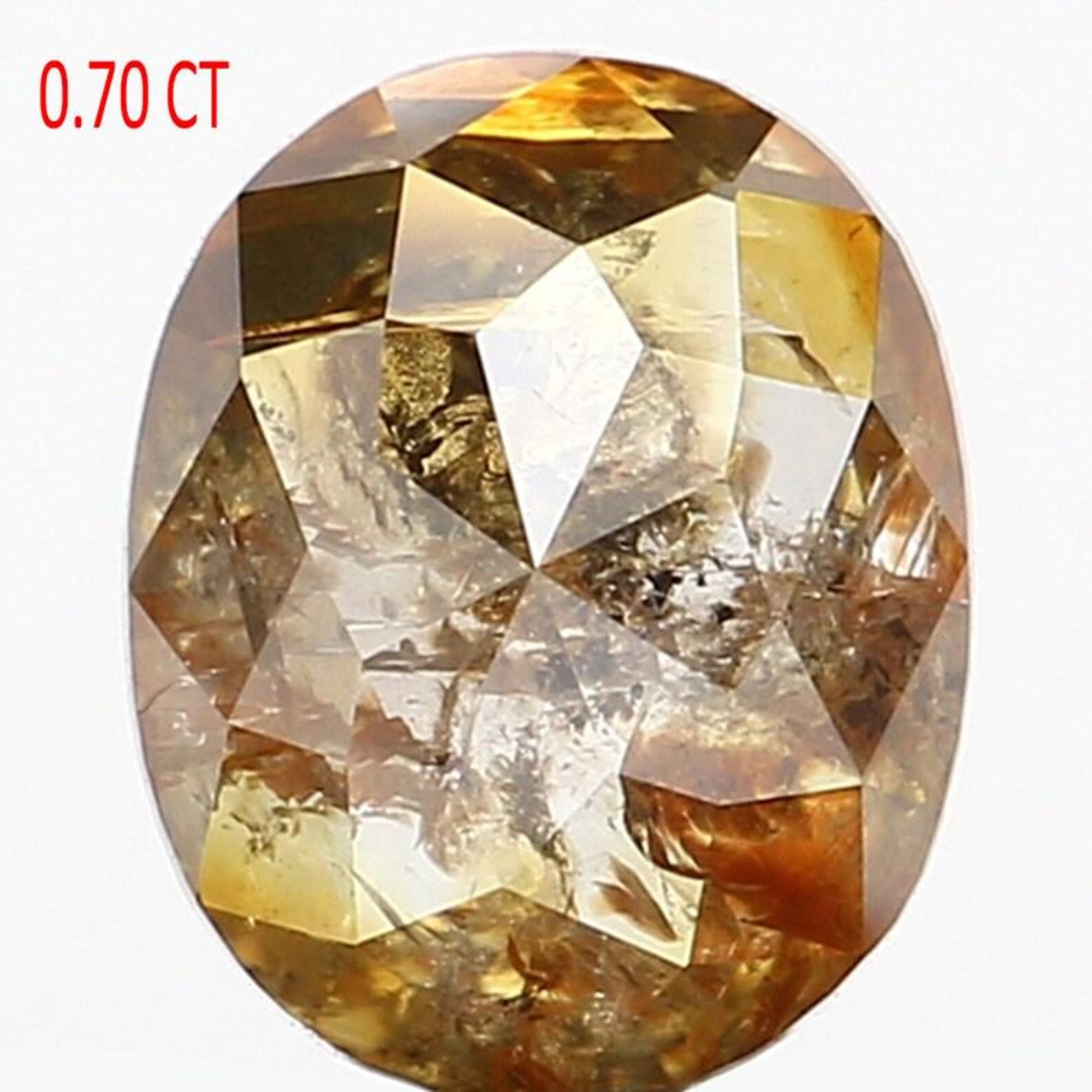 0.70 CT Natural Loose Oval Cut Diamond Orange Color Oval Cut Diamond 6.15 MM Natural Loose Orange Color Oval Rose Cut Shape Diamond NQ989