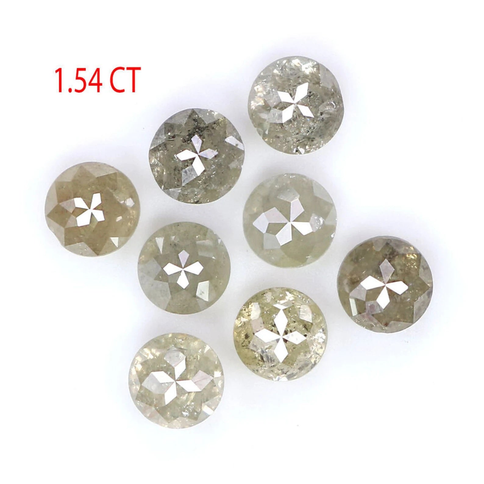 1.54 CT Natural Loose Rose Cut Diamond Grey Color Round Diamond 3.20 MM Natural Loose Diamond Grey Color Round Rose Cut Shape Diamond NQ7783