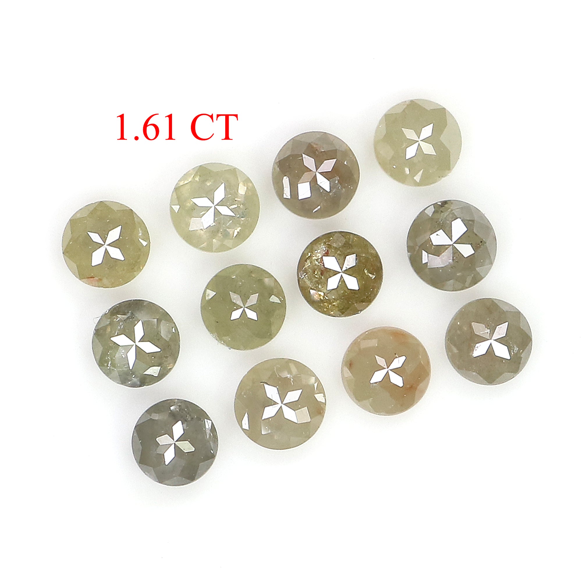 1.61 CT Natural Loose Round Rose Cut Diamond Brown Color Round Shape Diamond 2.90 MM Natural Loose Grey Color Round Rose Cut Diamond LQ6382