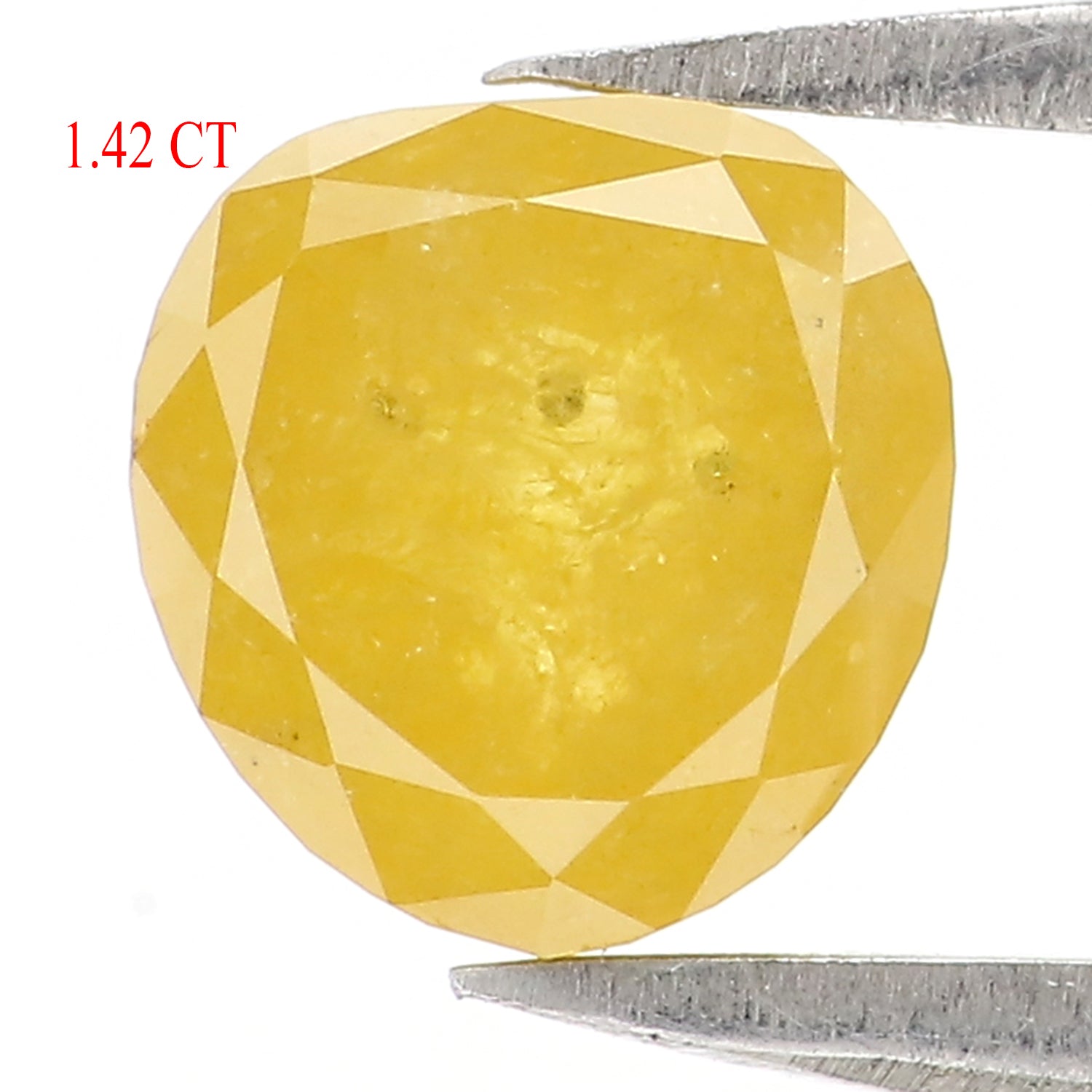 1.42 CT Natural Loose Heart Shape Diamond Yellow Color Heart Cut Diamond 6.40 MM Natural Loose Yellow Diamond Heart Rose Cut Diamond LQ2865