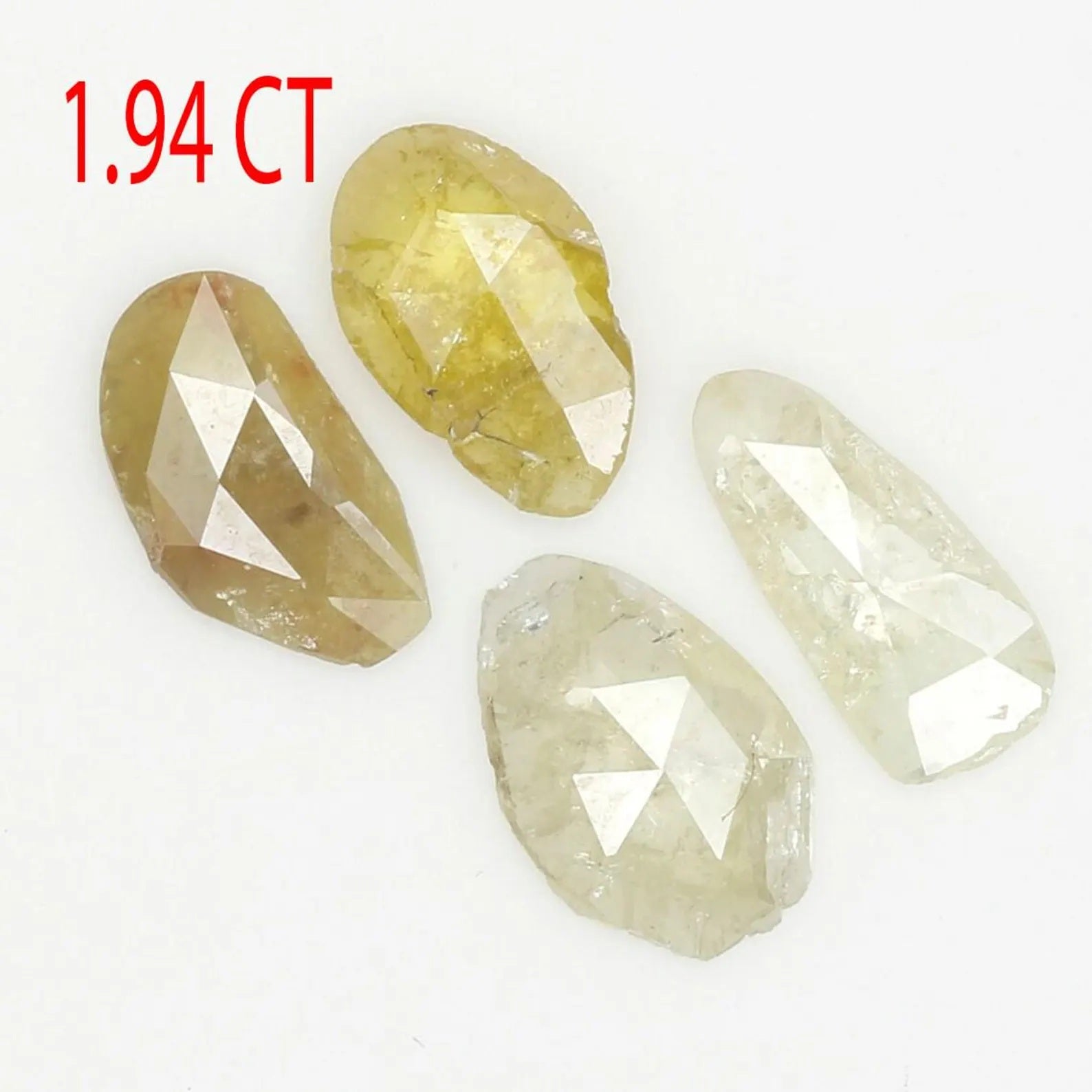 1.94 Ct Natural Loose Slice Shape Diamond Gray Color Slice Cut Diamond 7.65 MM Natural Diamond Yellow Color Slice Rose Cut Diamond NQ1192