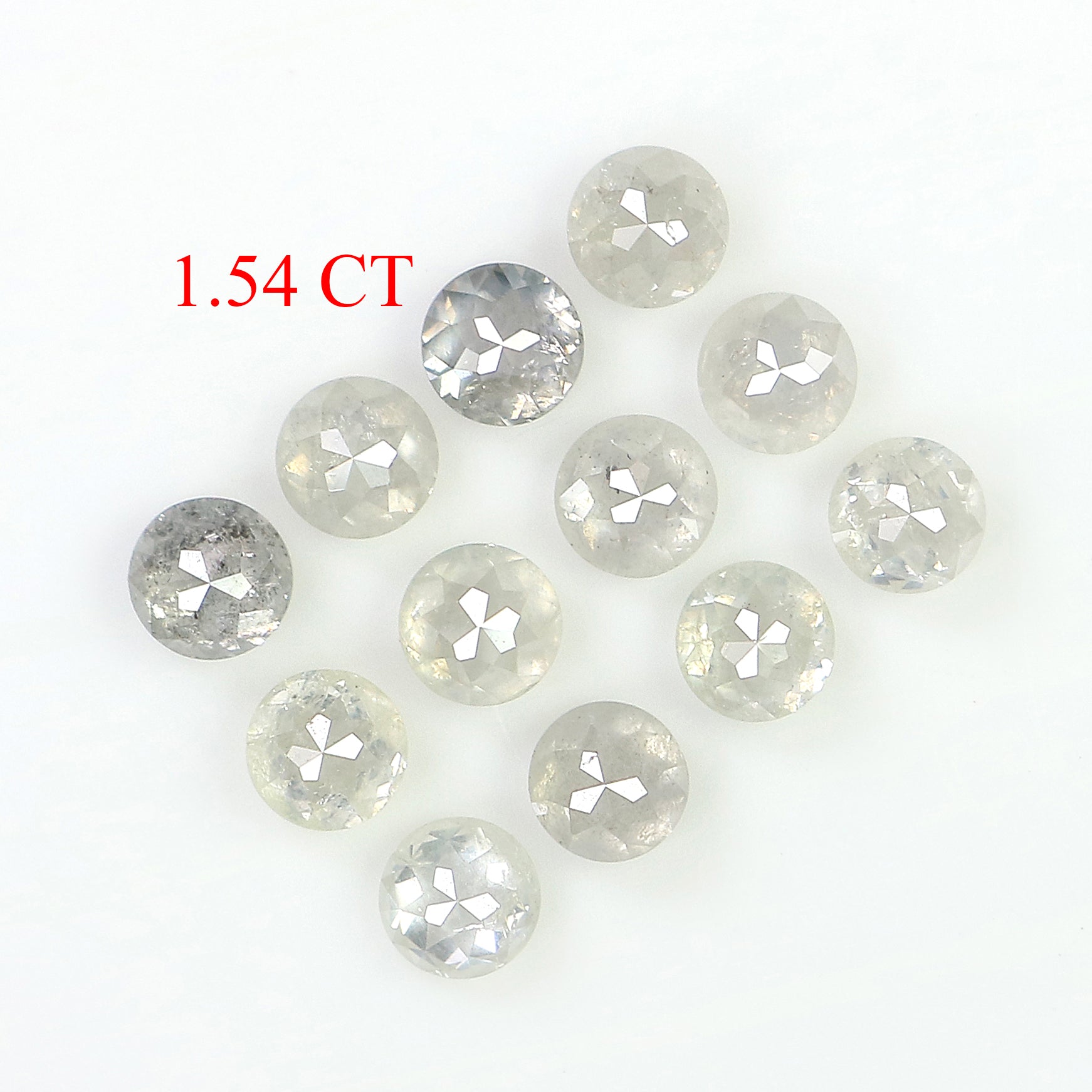 1.54 CT Natural Loose Round Rose Cut Diamond Grey Color Round Shape Diamond 2.90 MM Natural Loose Grey Color Round Rose Cut Diamond LQ3214