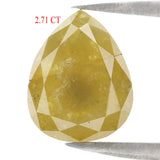 Natural Loose Pear Diamond, Yellow Color Pear Cut Diamond, Natural Loose Diamond, Pear Rose Cut Diamond, 2.71 CT Pear Shape Diamond L2874