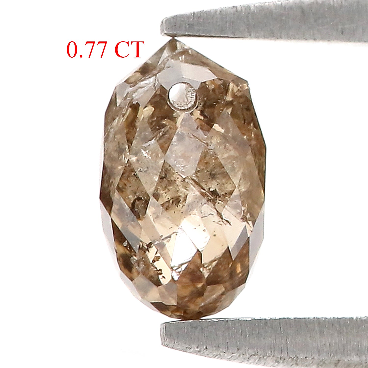 0.77 Ct Natural Loose Briolette Shape Diamond Brown Color Drop Diamond 6.25 MM Natural Loose Brown Color Briolette Rose Cut Diamond LQ9841