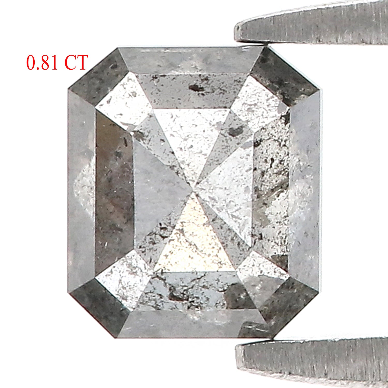 0.81 CT Natural Loose Emerald Diamond Salt And Pepper Diamond Natural Loose Diamond 5.70 MM Emerald Rose Cut Diamond Emerald Shape LQ8669