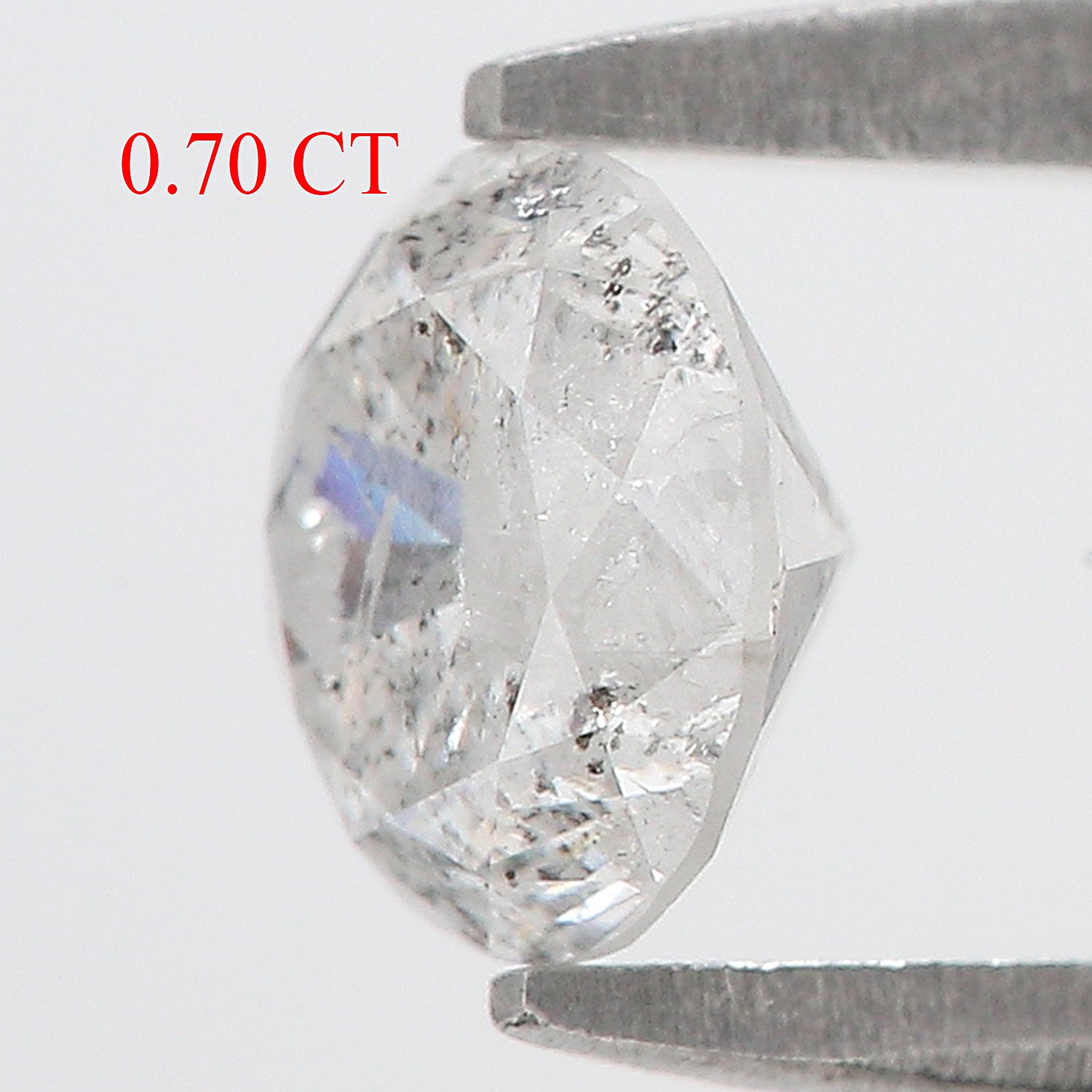 0.70 CT Natural Loose Round Shape Diamond Salt And Pepper Round Diamond 5.45 MM Natural Black Gray Color Round Brilliant Cut Diamond L3463