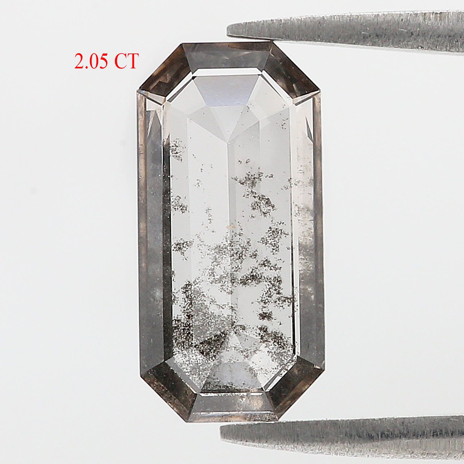 2.05 CT Emerald Rose Cut Salt And Pepper Lab Grown 13.55 MM Loose Diamond CVD Fancy Black Grey Color Lab Created Antique Cut Diamonds N2630