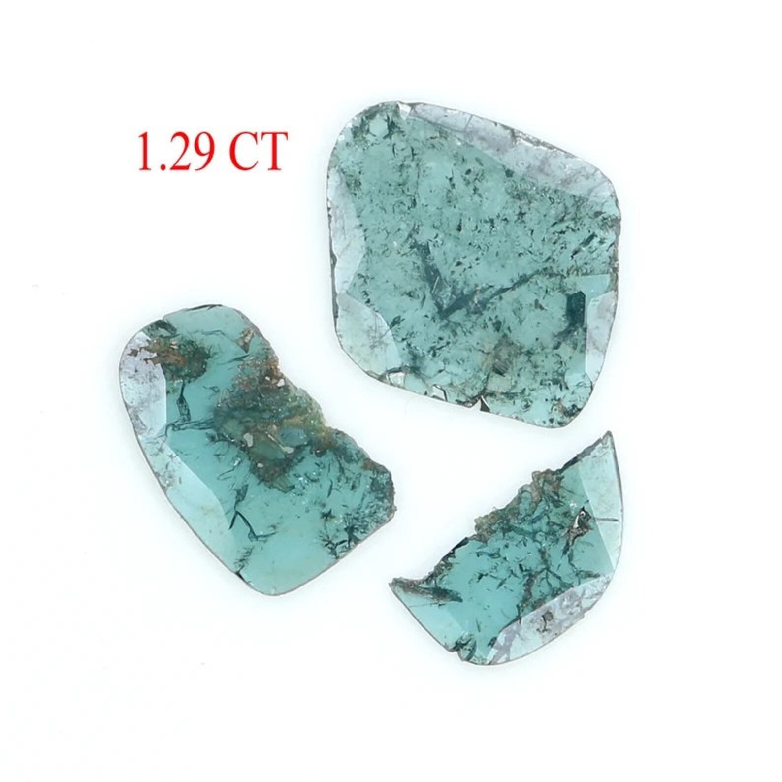 1.29 Ct Natural Loose Slice Shape Diamond Blue Color Slice Cut Diamond 8.35 MM Natural Loose Diamond Blue Color Irregular Cut Diamond NQ1272