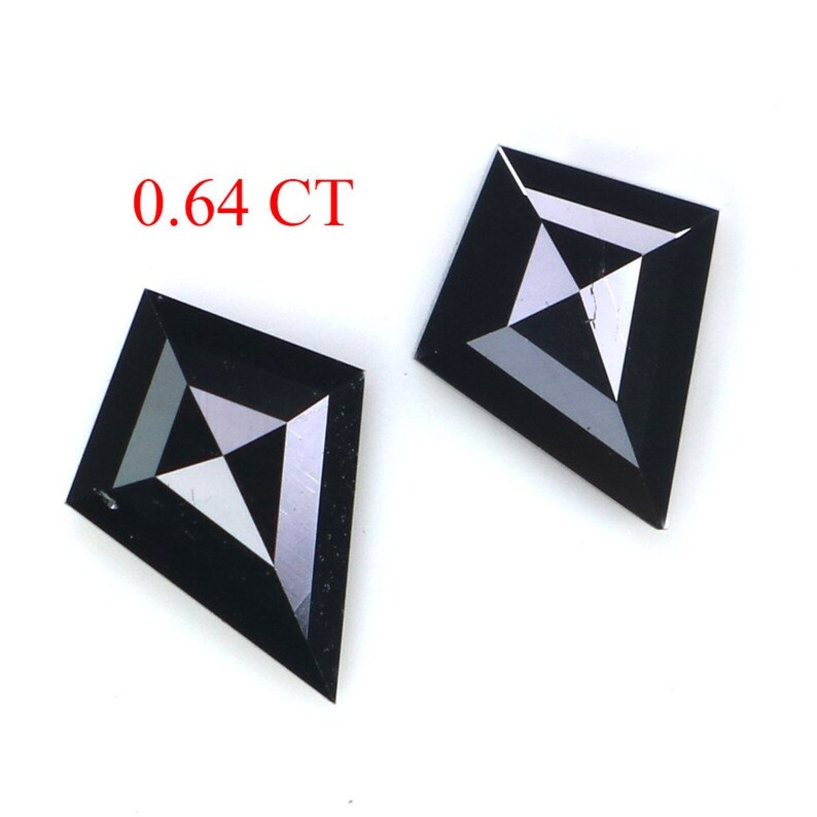 0.64 CT Natural Loose Kite Shape Pair Diamond Black Color Kite Cut Diamond 7.15 MM Natural Loose Diamond Kite Shape Rose Cut Diamond NQ2291