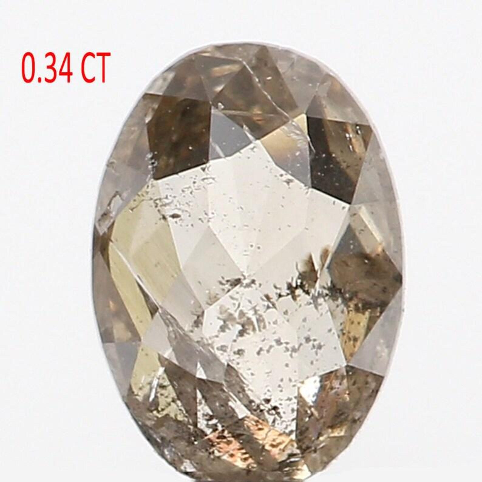 0.34 Ct Natural Loose Oval Shape Diamond Salt And Pepper Oval Cut Diamond 5.35 MM Natural Black Grey Color Oval Rose Cut Diamond NQ1043