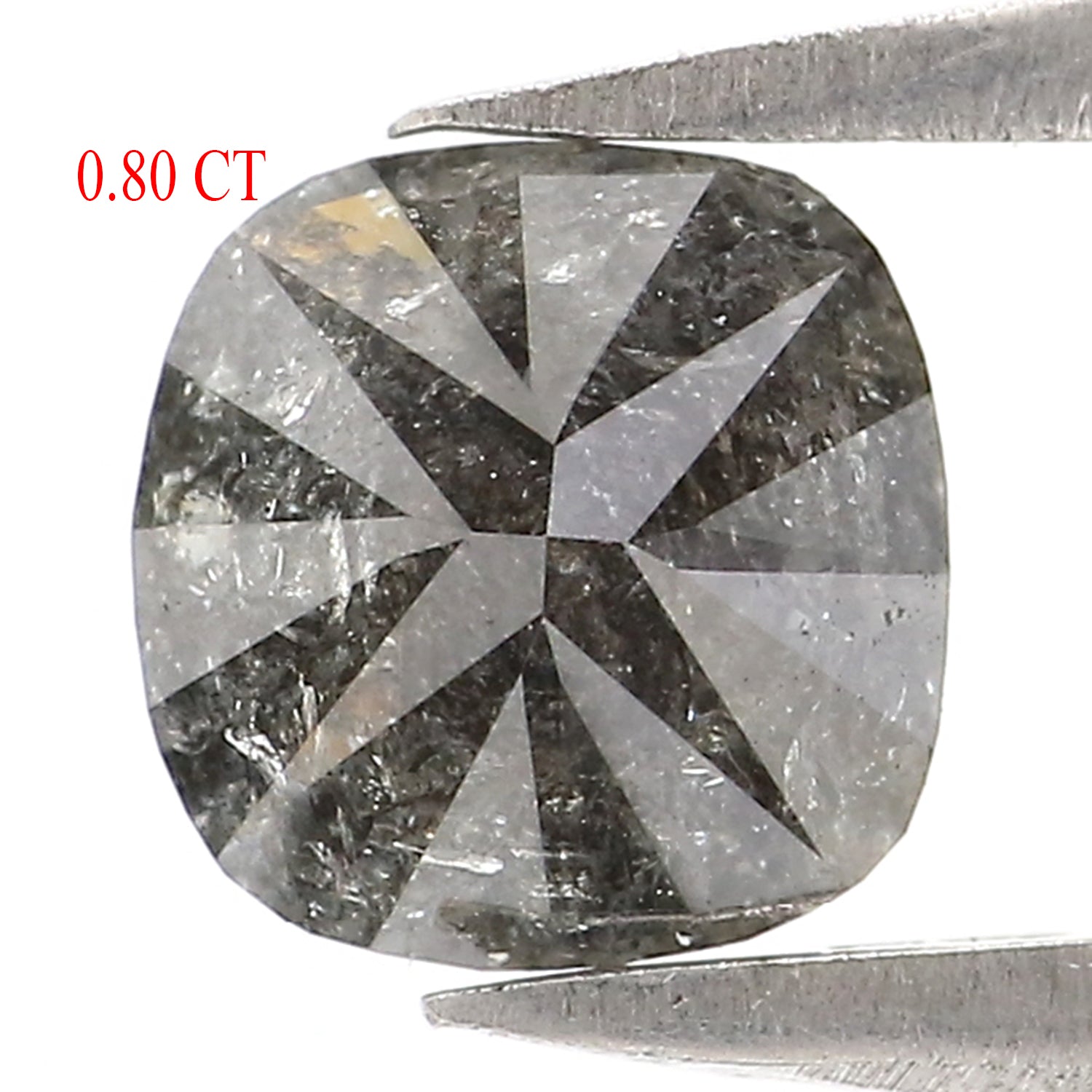 0.80 CT Natural Loose Cushion Shape Diamond Salt And Pepper Cushion Diamond 5.65 MM Natural Black Grey Cushion Brilliant Cut Diamond LQ2935