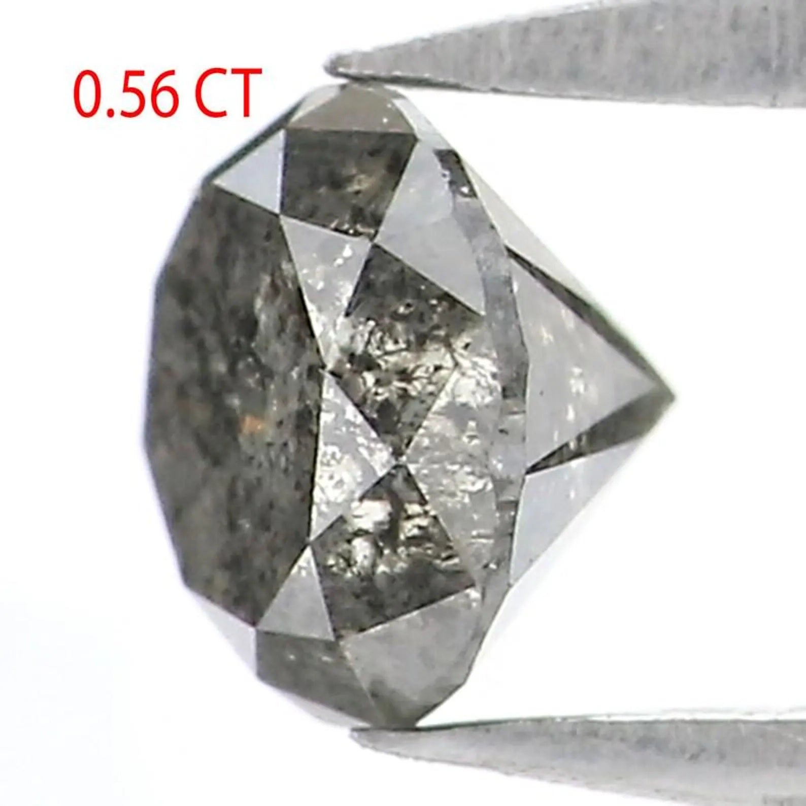 0.56 CT Natural Loose Round Shape Diamond Salt And Pepper Round Diamond 4.80 MM Natural Black Gray Color Round Brilliant Cut Diamond NQ9528