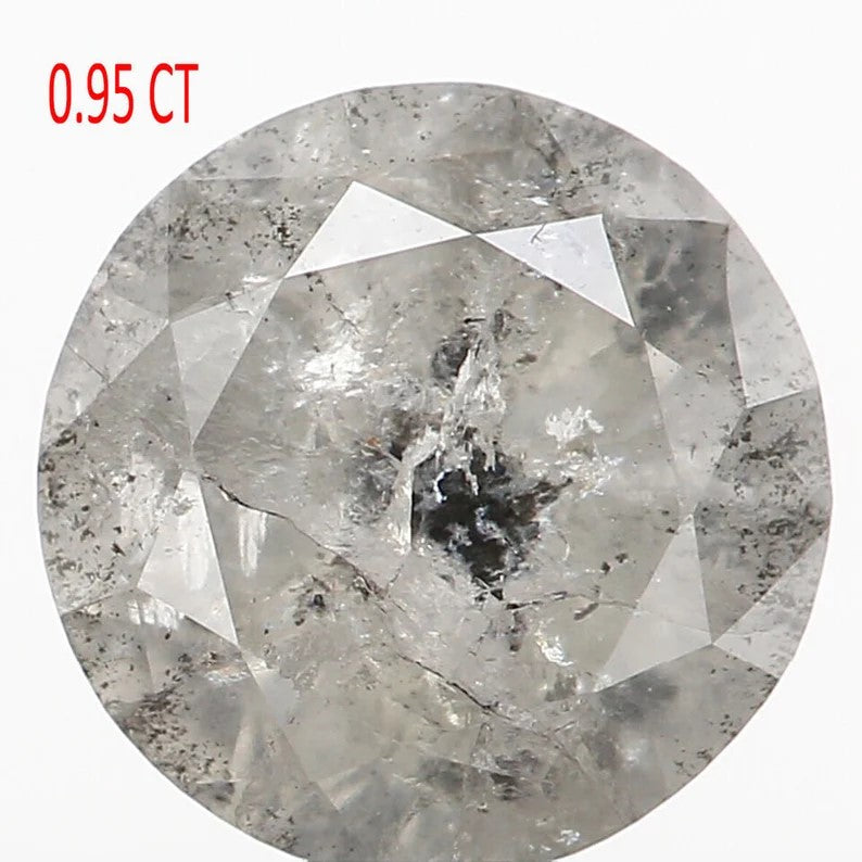 0.95 Ct Natural Loose Round Shape Diamond Grey Color Round Cut Diamond 6.20 MM Natural Loose Diamond Grey Round Brilliant Cut Diamond NQ1054
