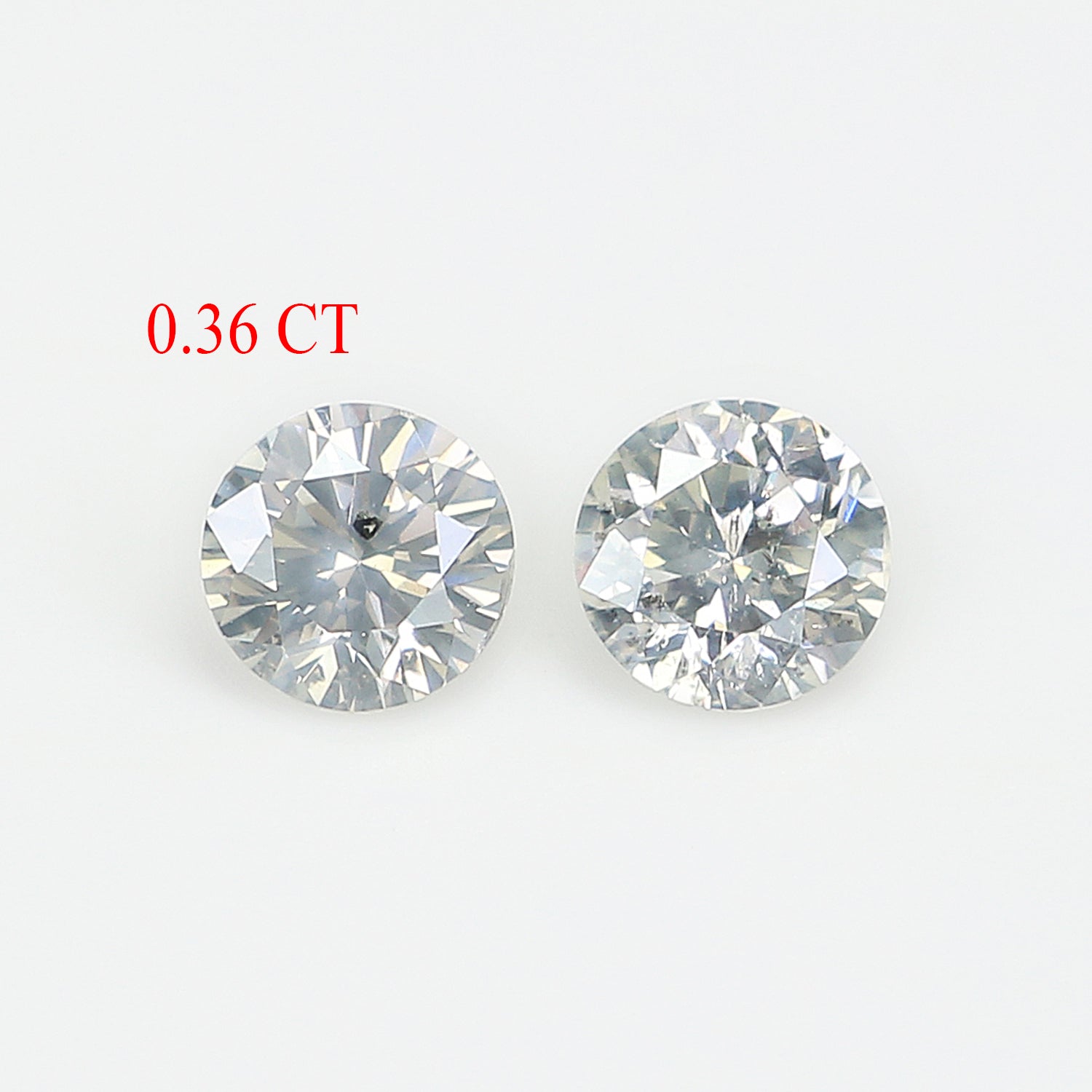 0.36 Ct Natural Loose Round Cut Pair Diamond White - J Color Round Shape Diamond 3.60 MM Natural Diamond Round Brilliant Cut Diamond LQ2007