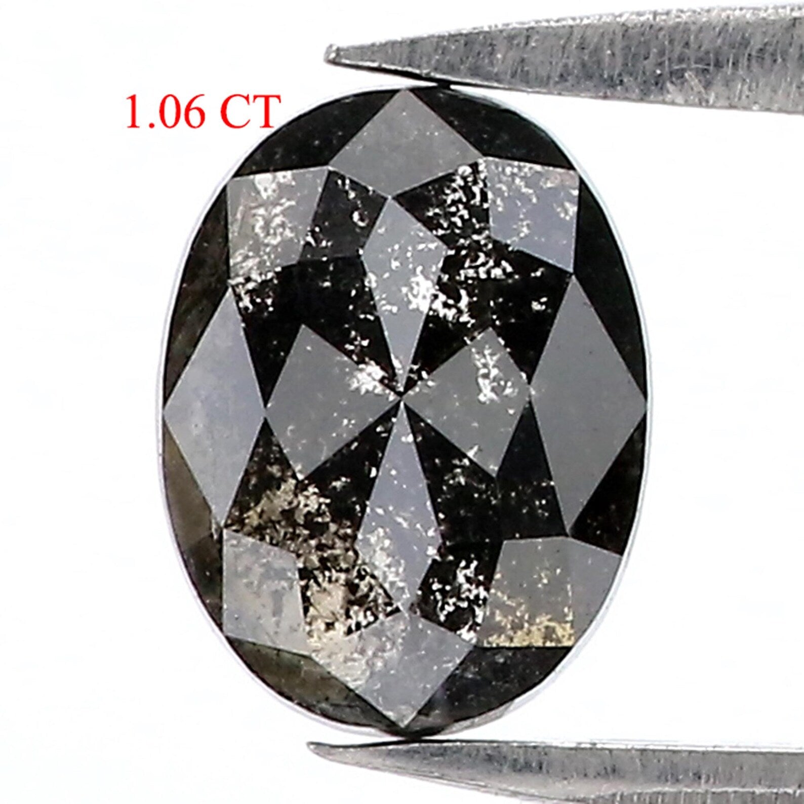 1.06 CT Natural Loose Oval Shape Diamond Salt And Pepper Oval Cut Diamond 7.50 MM Natural Loose Diamond Oval Shape Rose Cut Diamond QN1313