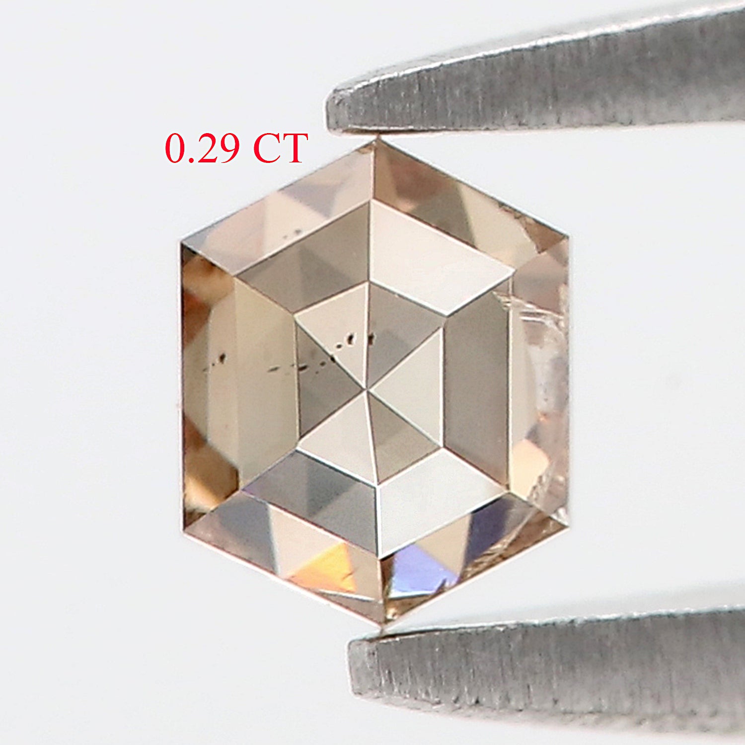 0.29 CT Natural Loose Hexagon Shape Diamond Brown Color Hexagon Cut Diamond 4.20 MM Natural Loose Brown Color Hexagon Rose Cut Diamond LQ850