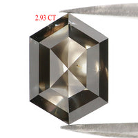 Natural Loose Hexagon Diamond, Hexagon Black Color Diamond, Natural Loose Diamond, Hexagon Rose Cut Diamond 2.93 CT Hexagon Shape KDL9635
