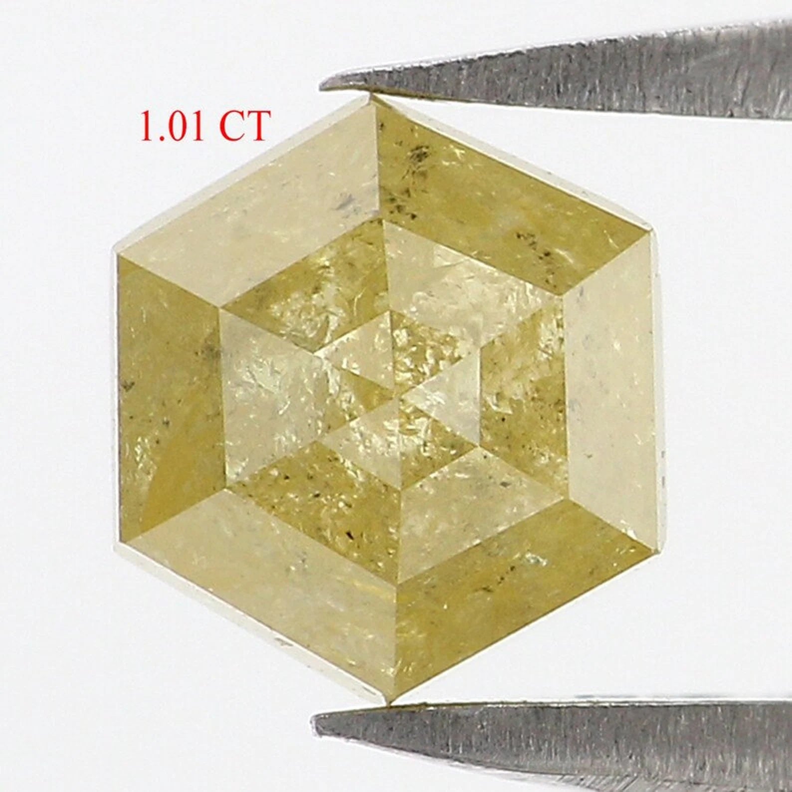 1.01 CT Natural Loose Hexagon Diamond Yellow Color Hexagon Diamond 6.40 MM Natural Diamond Hexagon Cut Diamond Hexagon Shape Diamond NQ9061