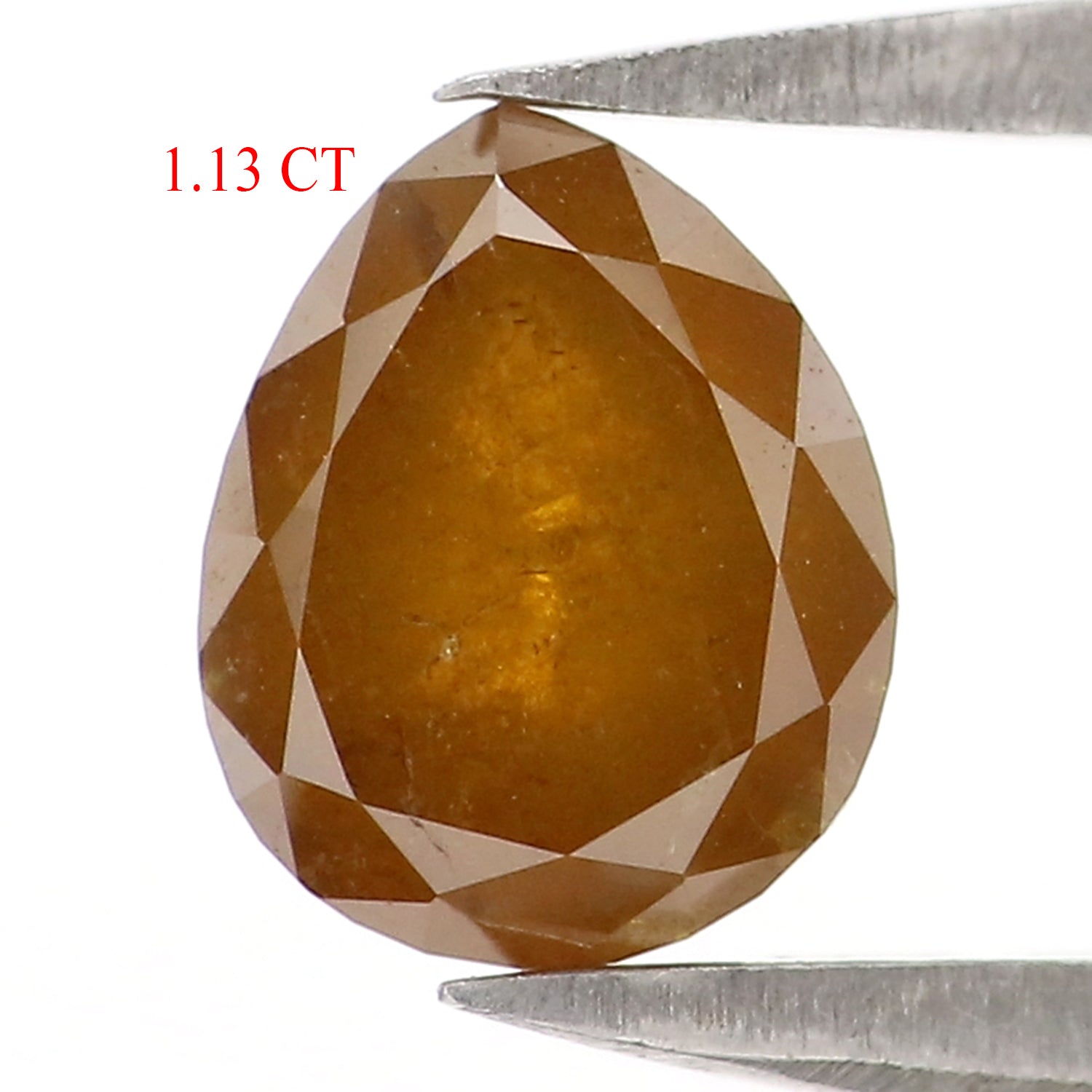 1.13 CT Natural Loose Pear Shape Diamond Brown Color Pear Cut Diamond 6.65 MM Natural Loose Brown Color Diamond Pear Rose Cut Diamond LQ2861
