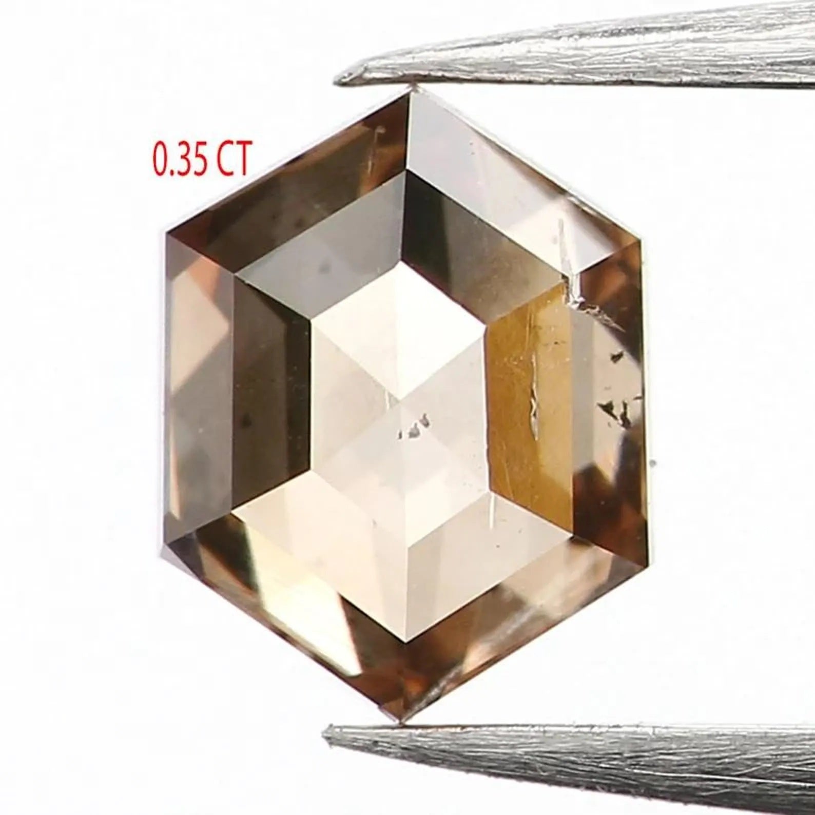 0.35 CT Natural Loose Hexagon Shape Diamond Brown Color Hexagon Diamond 4.80 MM Natural Loose Brown Color Hexagon Rose Cut Diamond NQ1218