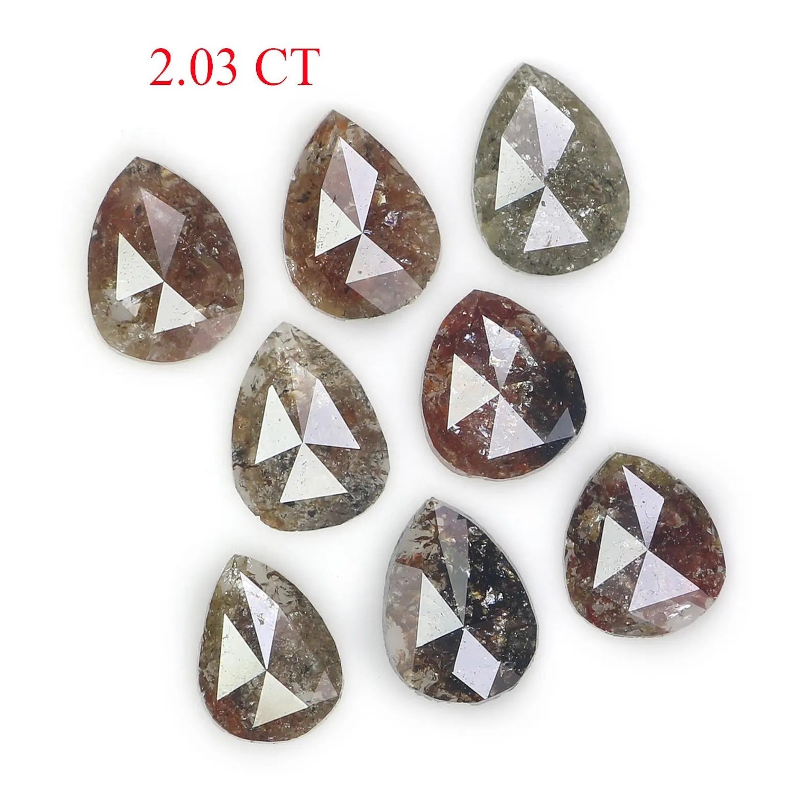 2.03 CT Natural Loose Pear Shape Diamond Brown Color Pear Shape Diamond 4.95 MM Natural Loose Diamond Pear Shape Rose Cut Diamond NQ1664