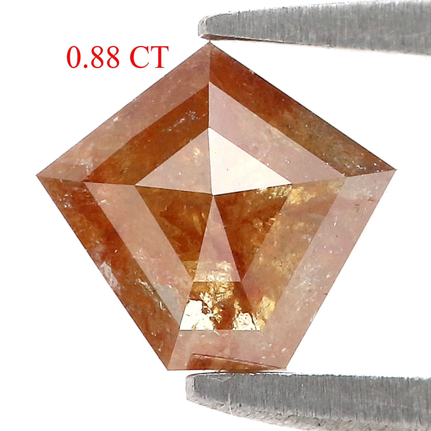 0.88 Ct Natural Loose Pentagon Shape Diamond Brown Color Pentagon Diamond 6.50 MM Natural Loose Brown Color Pentagon Rose Cut Diamond LQ9675