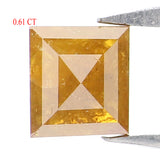 Natural Loose Princess Diamond, Yellow Color Diamond, Natural Loose Diamond, Princess Rose Cut Diamond, 0.61 CT Princess Shape Diamond L6755