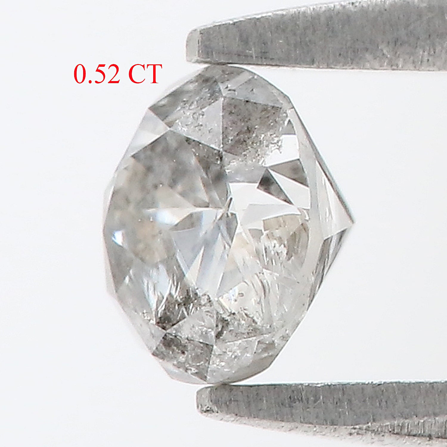 0.52 CT Natural Loose Round Shape Diamond Salt And Pepper Round Diamond 4.70 MM Natural Black Gray Color Round Brilliant Cut Diamond LQ2005