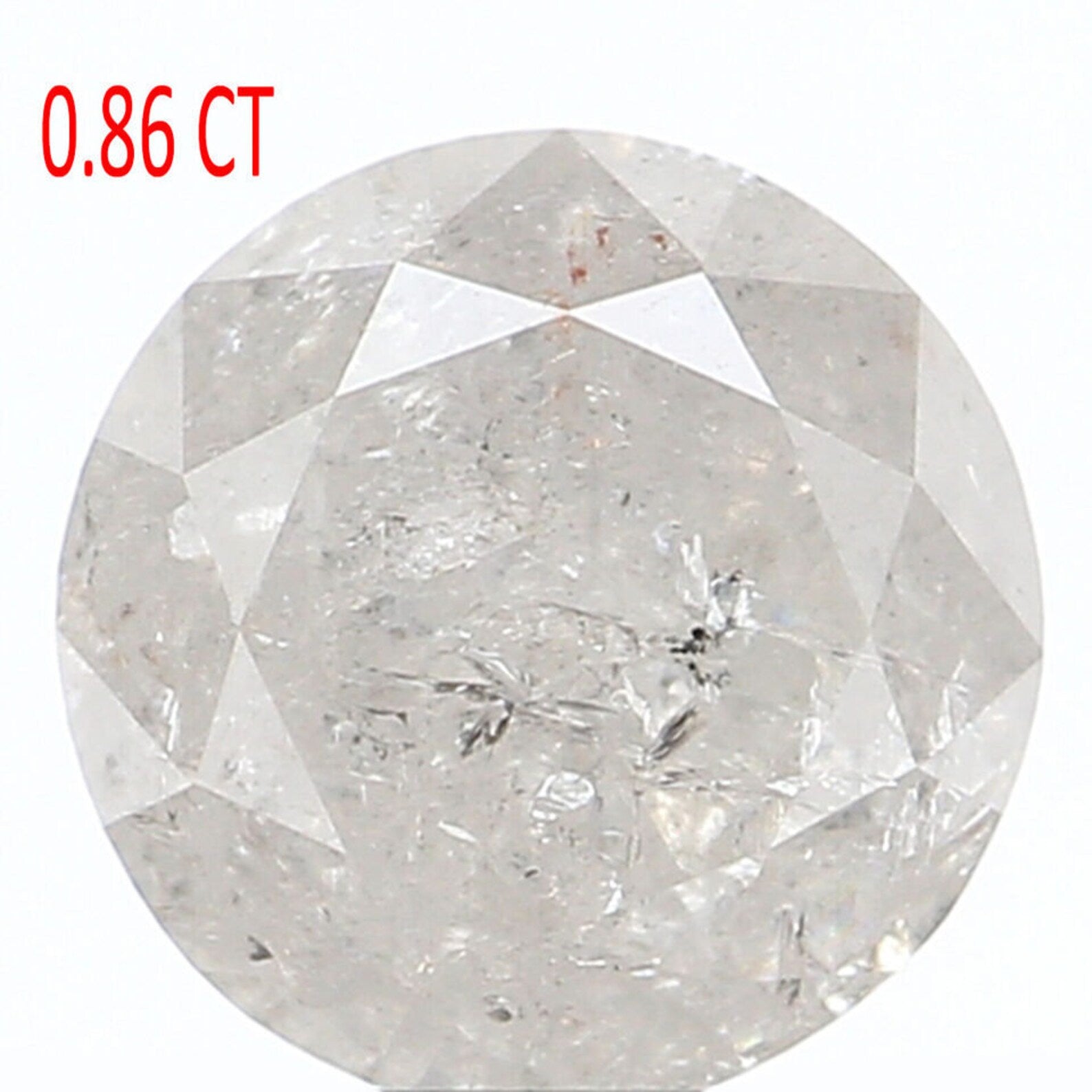 0.86 CT Natural Loose Round Shape Diamond Salt And Pepper Round Cut Diamond 5.95 MM Natural Diamond Grey Round Brilliant Cut Diamond QN1062