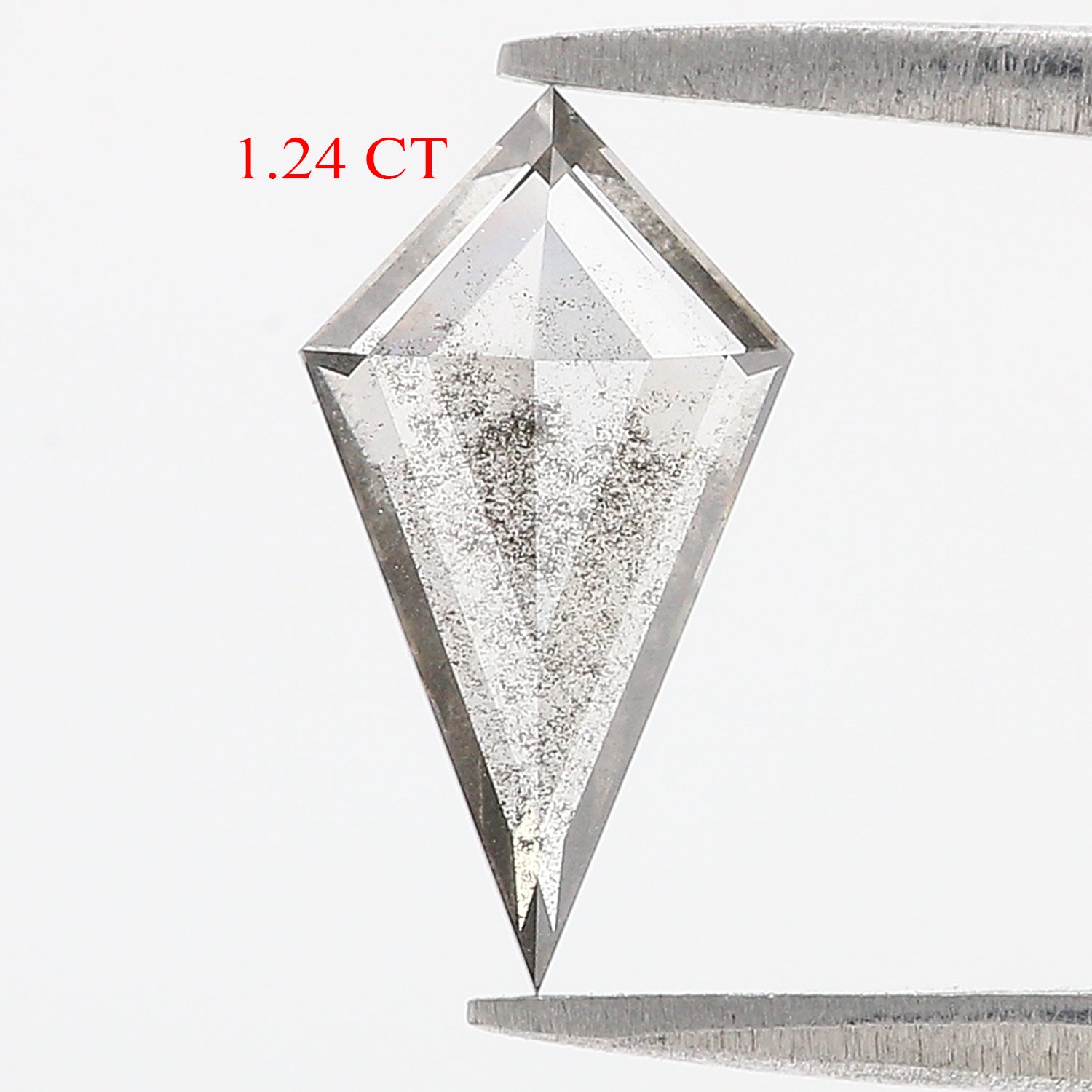 1.24 CT Kite Rose Cut Salt And Pepper Lab Grown 13.60 MM Loose Diamond CVD Fancy Black Grey Color Lab Created Antique Cut Diamonds N2640