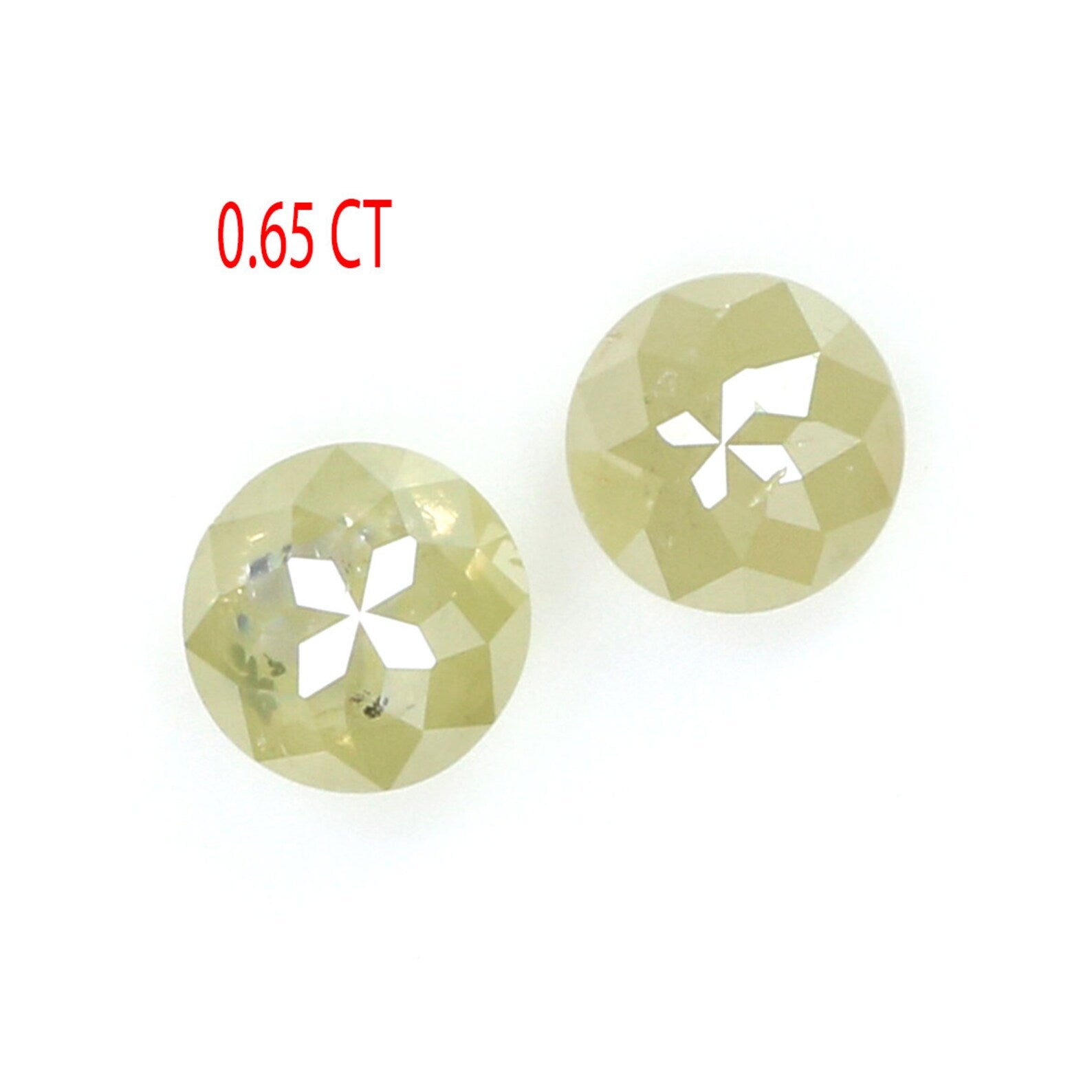0.65 CT Natural Loose Round Rose Cut Diamond Light Yellow Color Round Shape Diamond 4.00 MM Natural Loose Round Rose Cut Shape Diamond N8057
