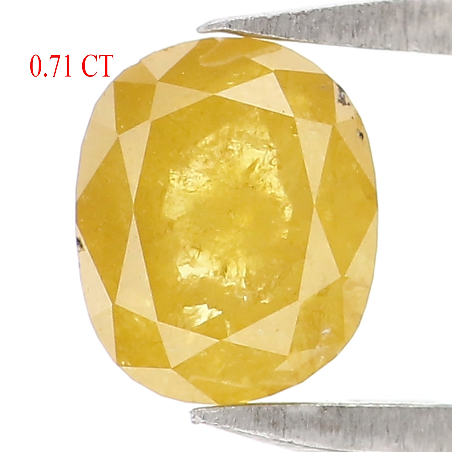 0.71 CT Natural Loose Oval Shape Diamond Yellow Color Oval Cut Diamond 5.60 MM Natural Loose Yellow Diamond Oval Rose Cut Diamond QK2678