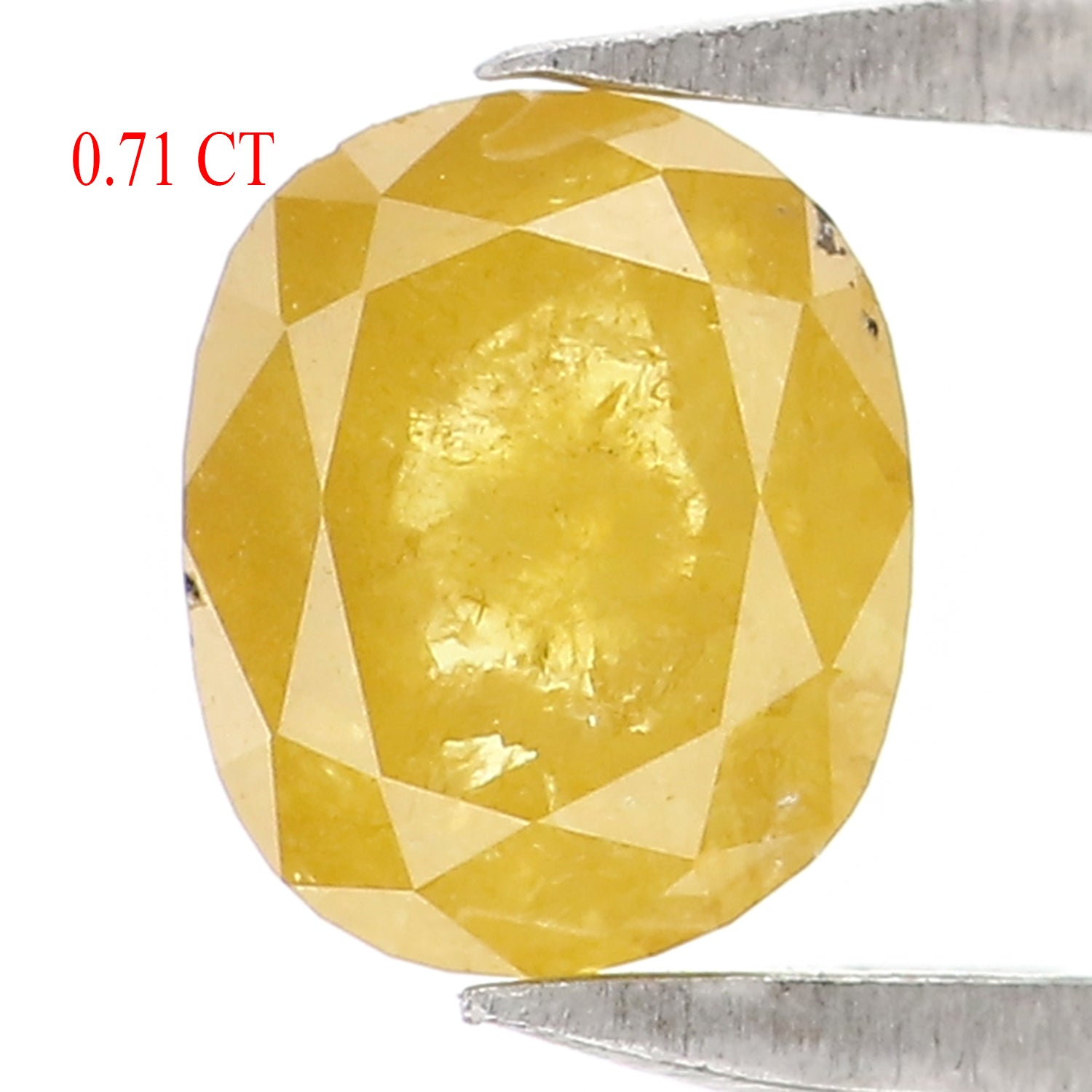 Natural Loose Oval Diamond, Yellow Color Oval Diamond, Natural Loose Diamond, Oval Rose Cut Diamond, 0.71 CT Oval Shape Diamond KDK2678